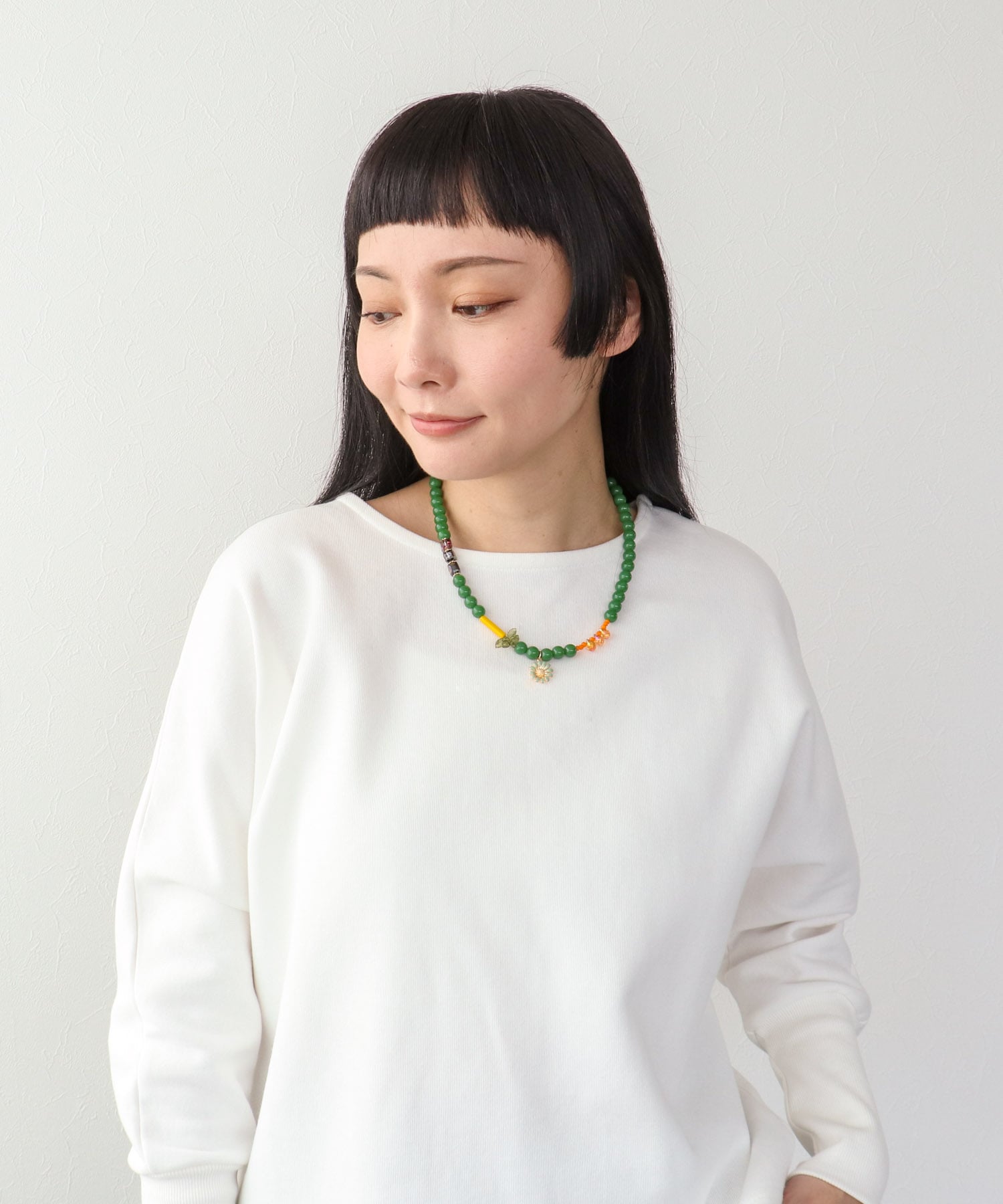 フラワーチャームカラーネックレス