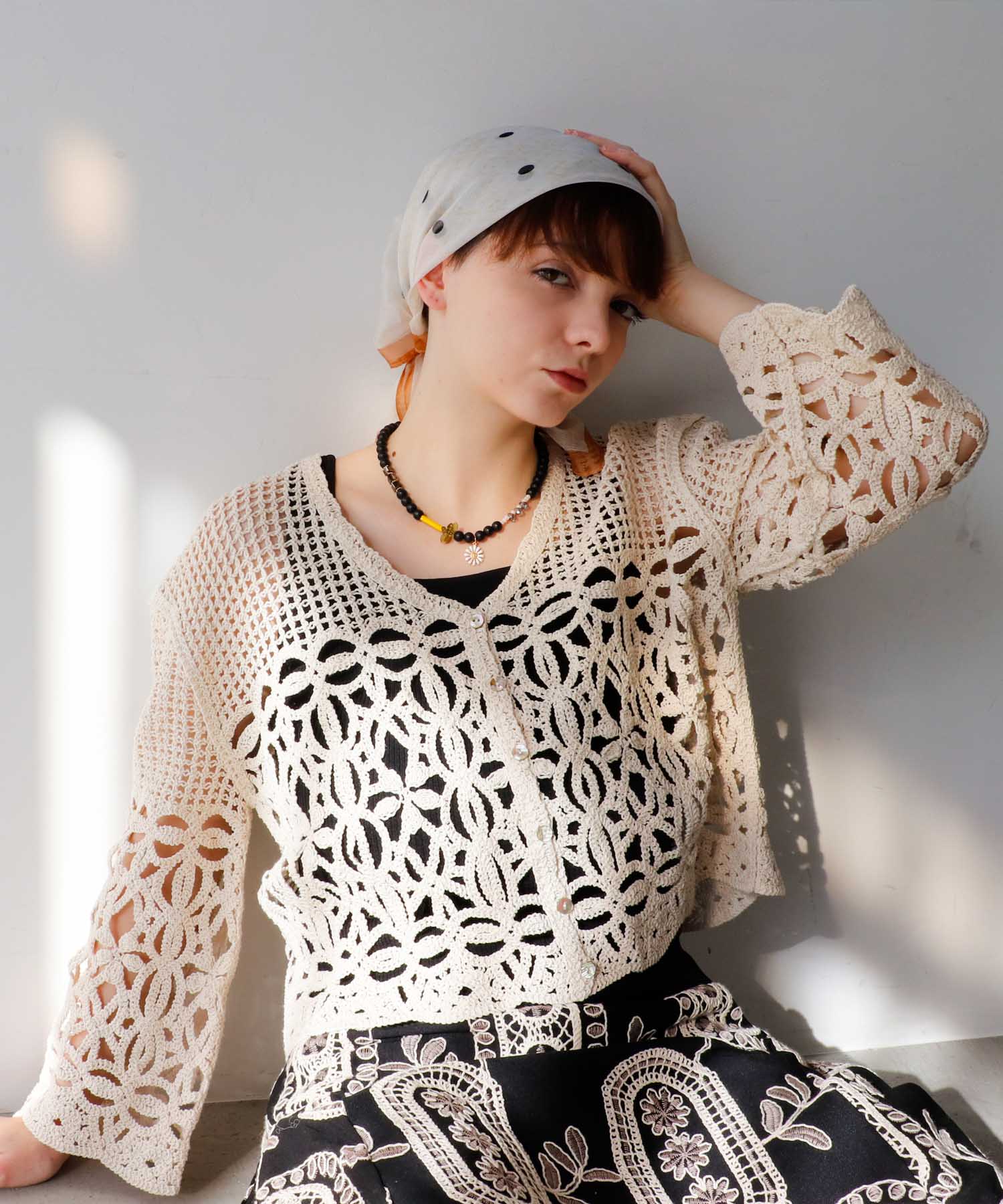 フラワーチャームカラーネックレス