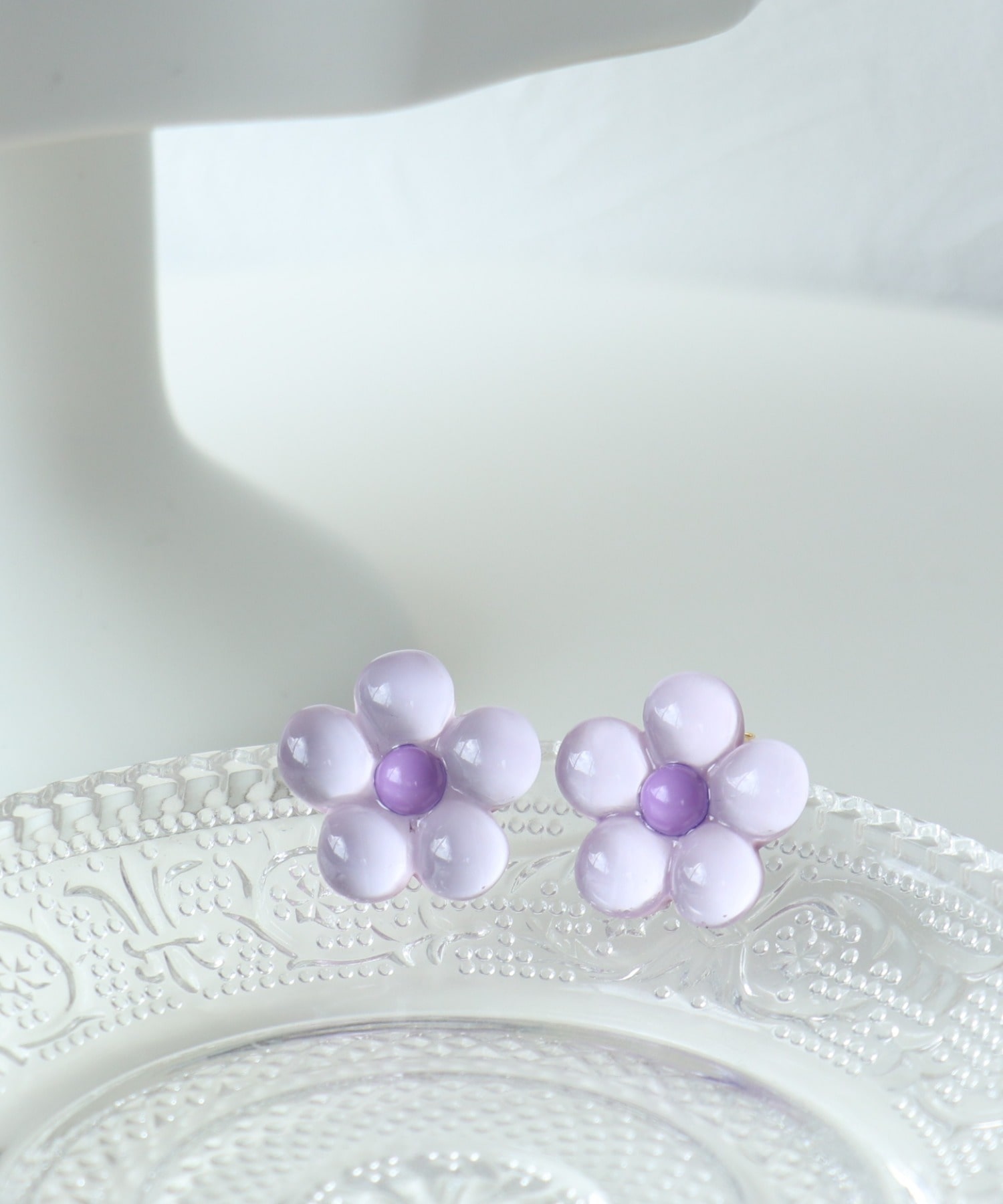 パステルクリアフラワーピアス