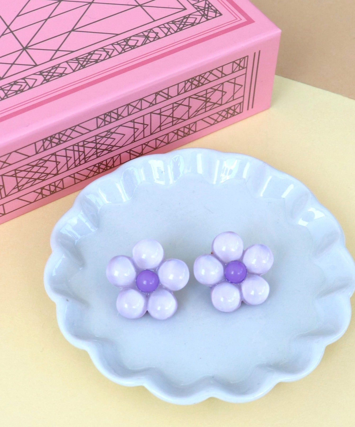 パステルクリアフラワーピアス