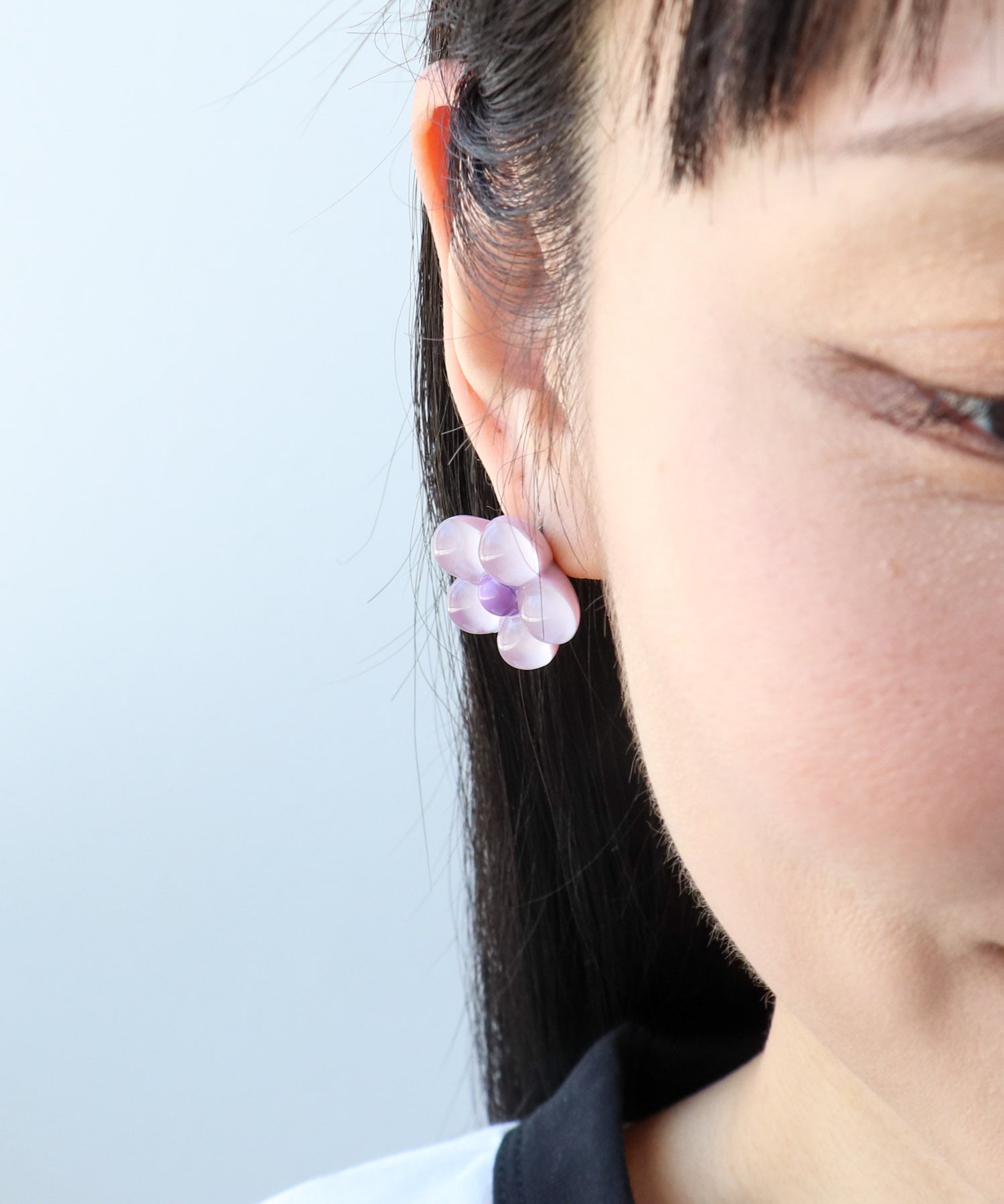 パステルクリアフラワーピアス