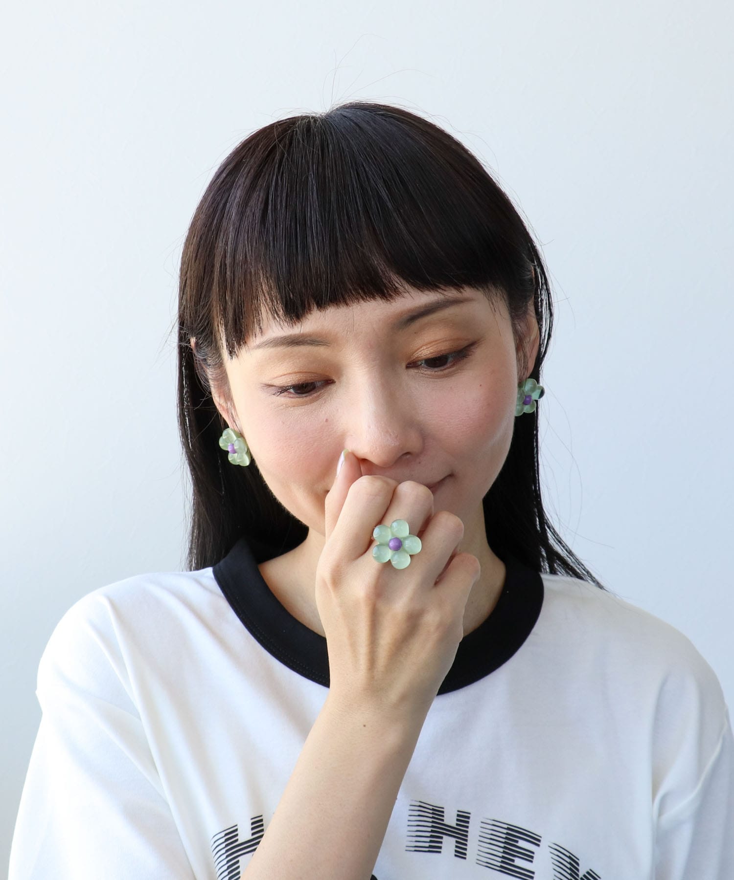 パステルクリアフラワーピアス