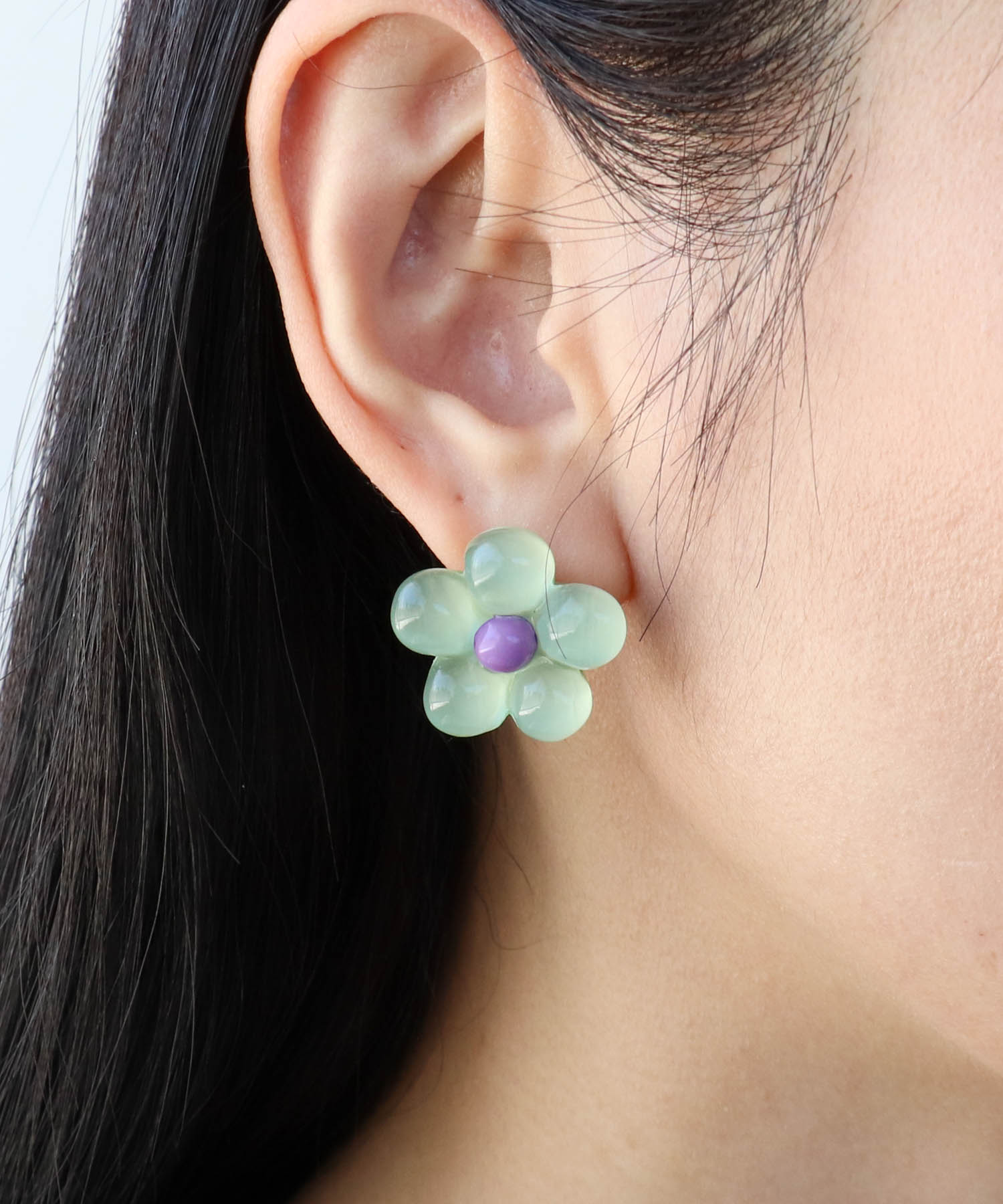 パステルクリアフラワーピアス