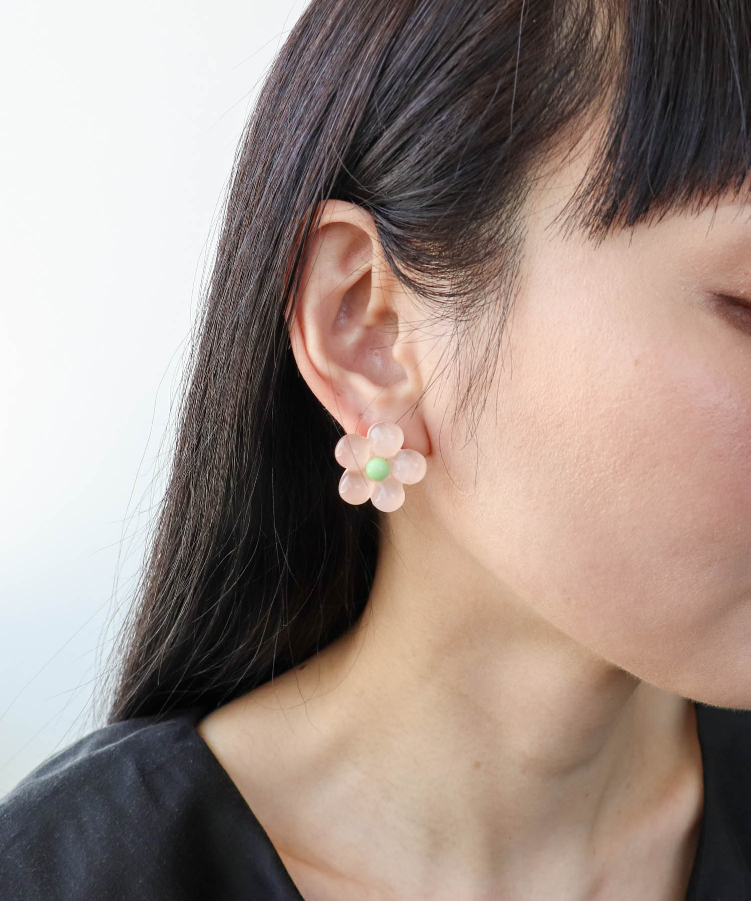 パステルクリアフラワーピアス