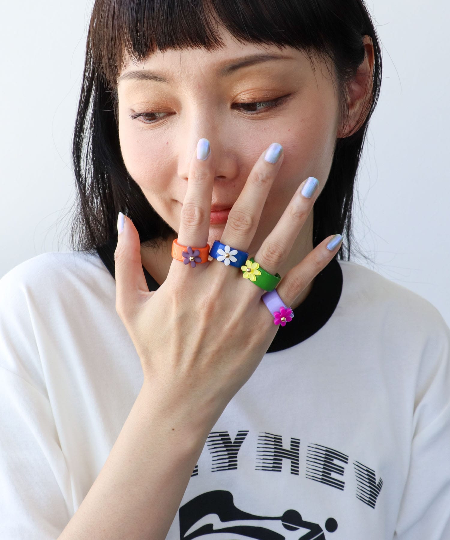 バイカラーフラワーリング