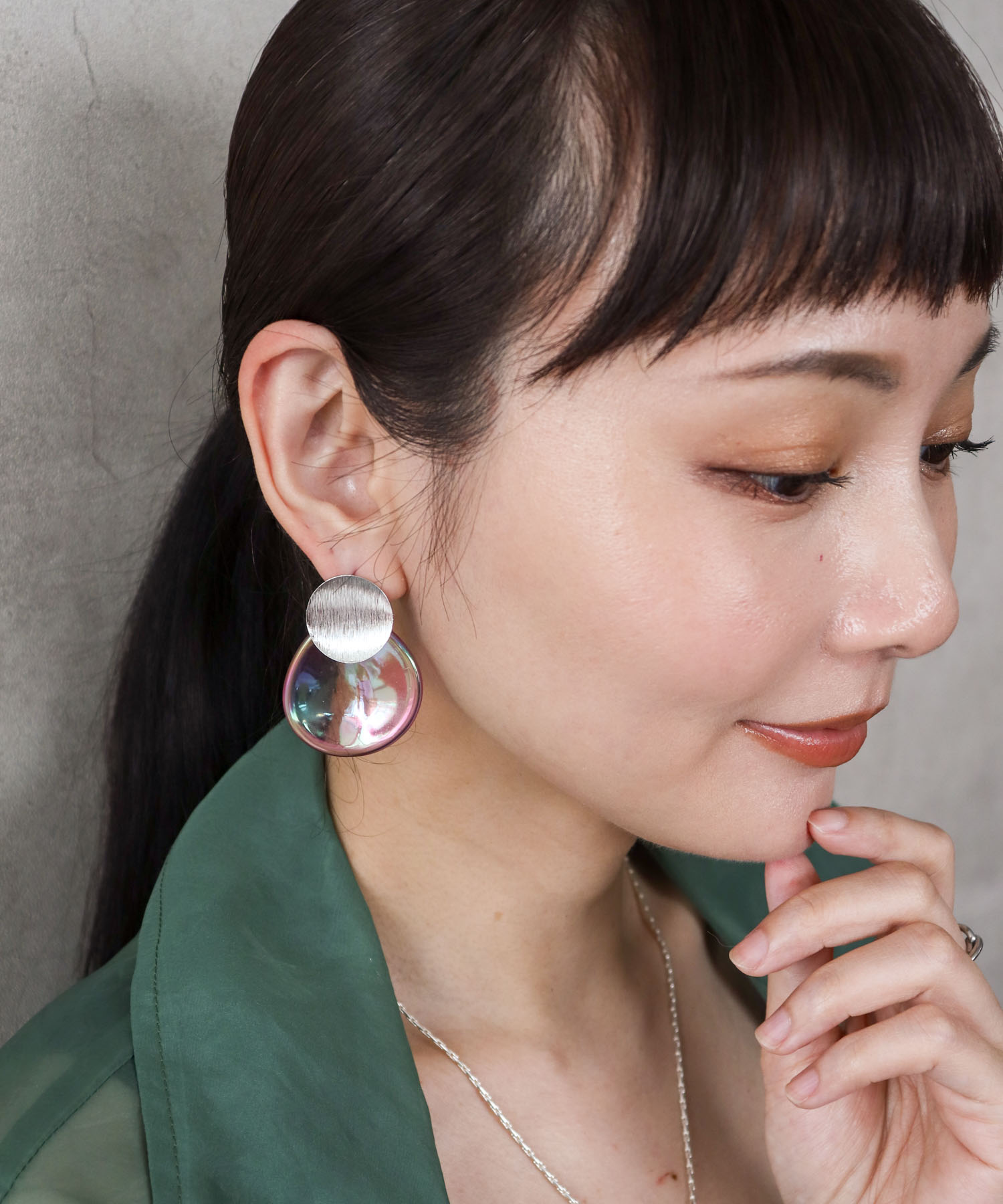 オーロラプレートピアス