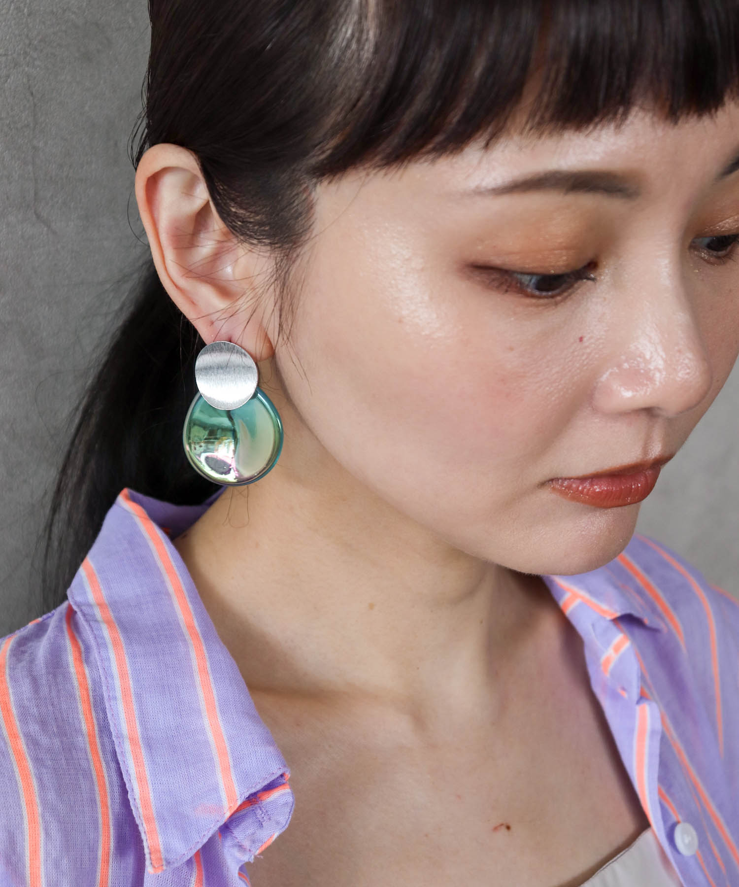 オーロラプレートピアス