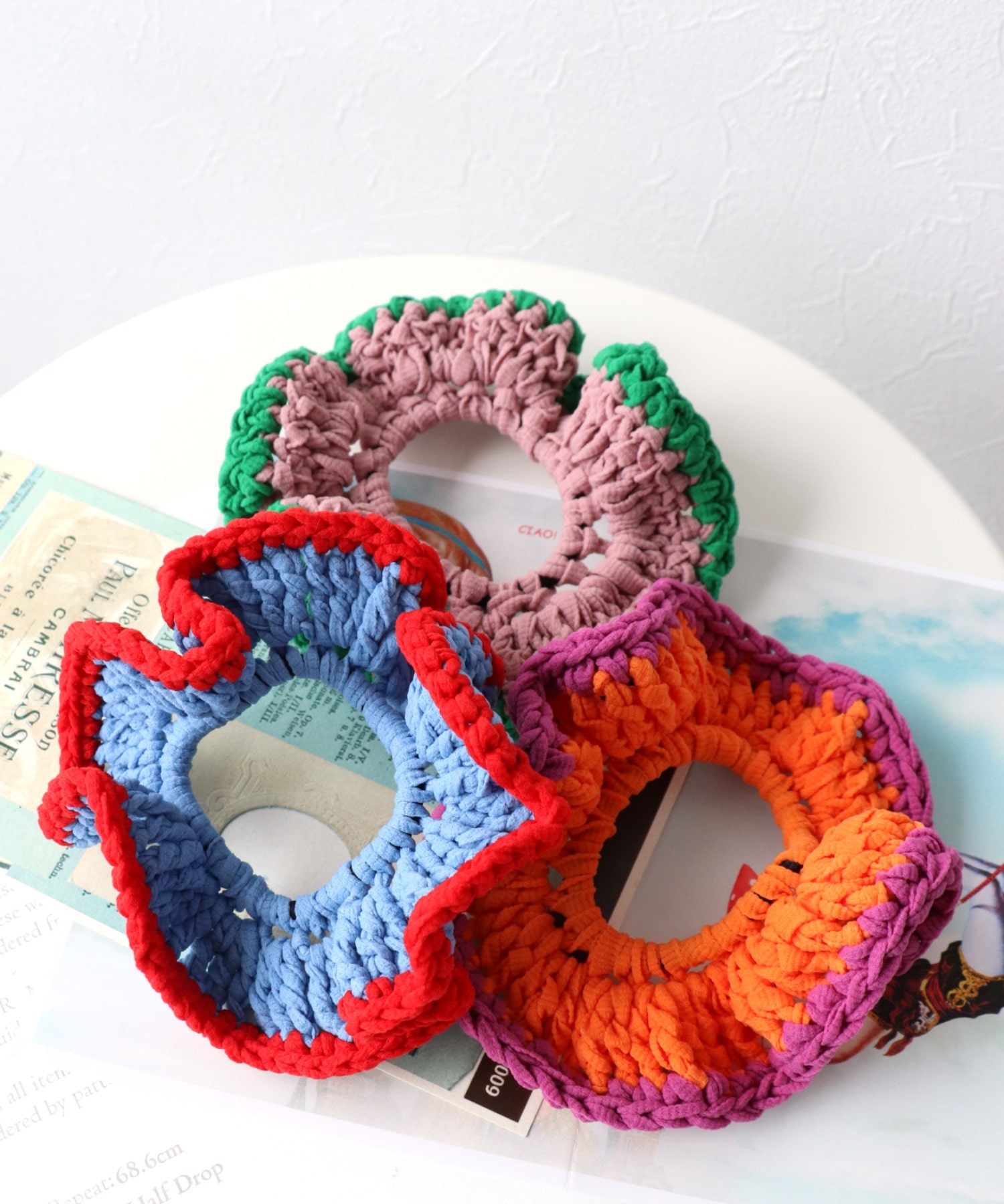 かぎ針パイピングシュシュ