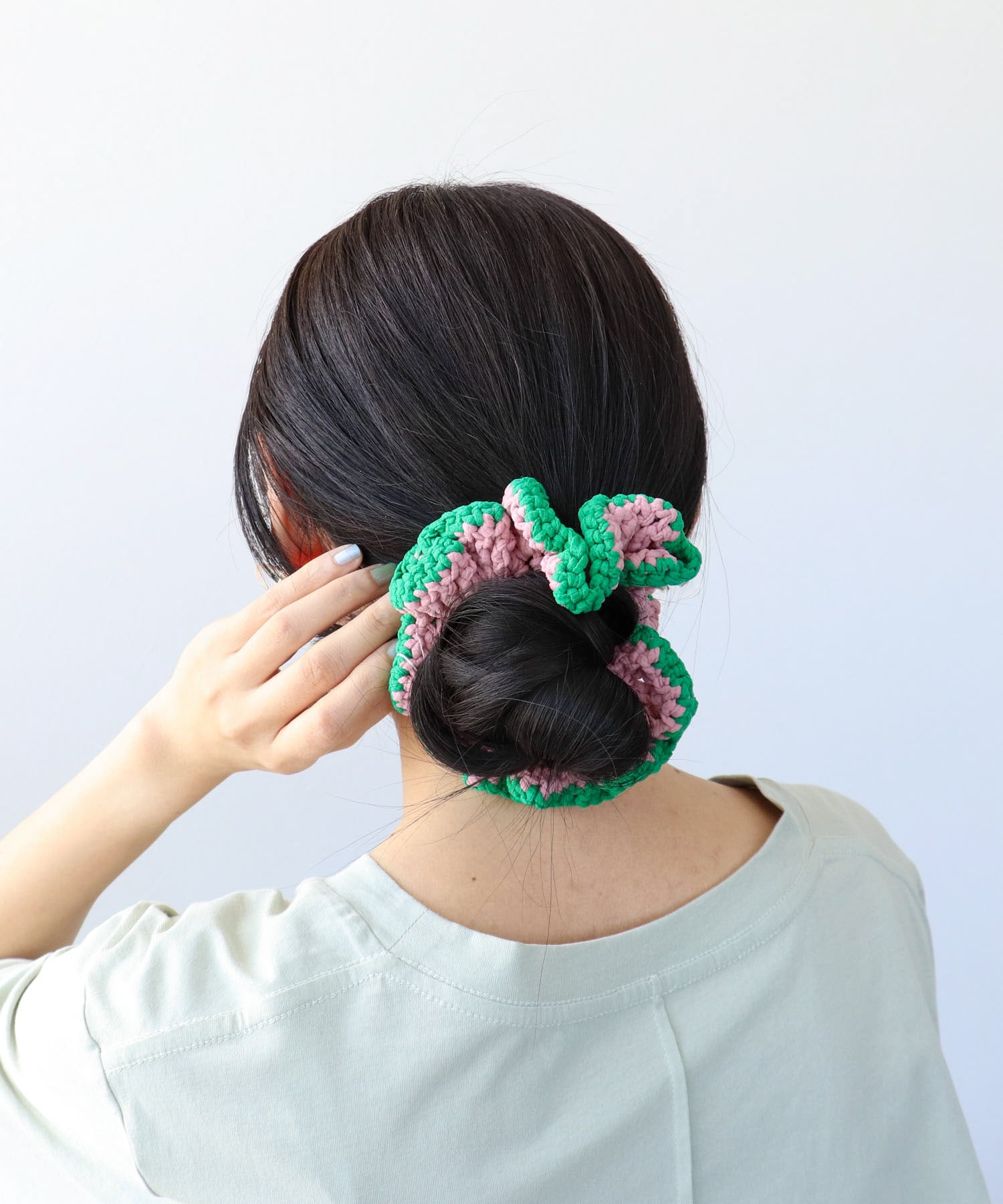 かぎ針パイピングシュシュ