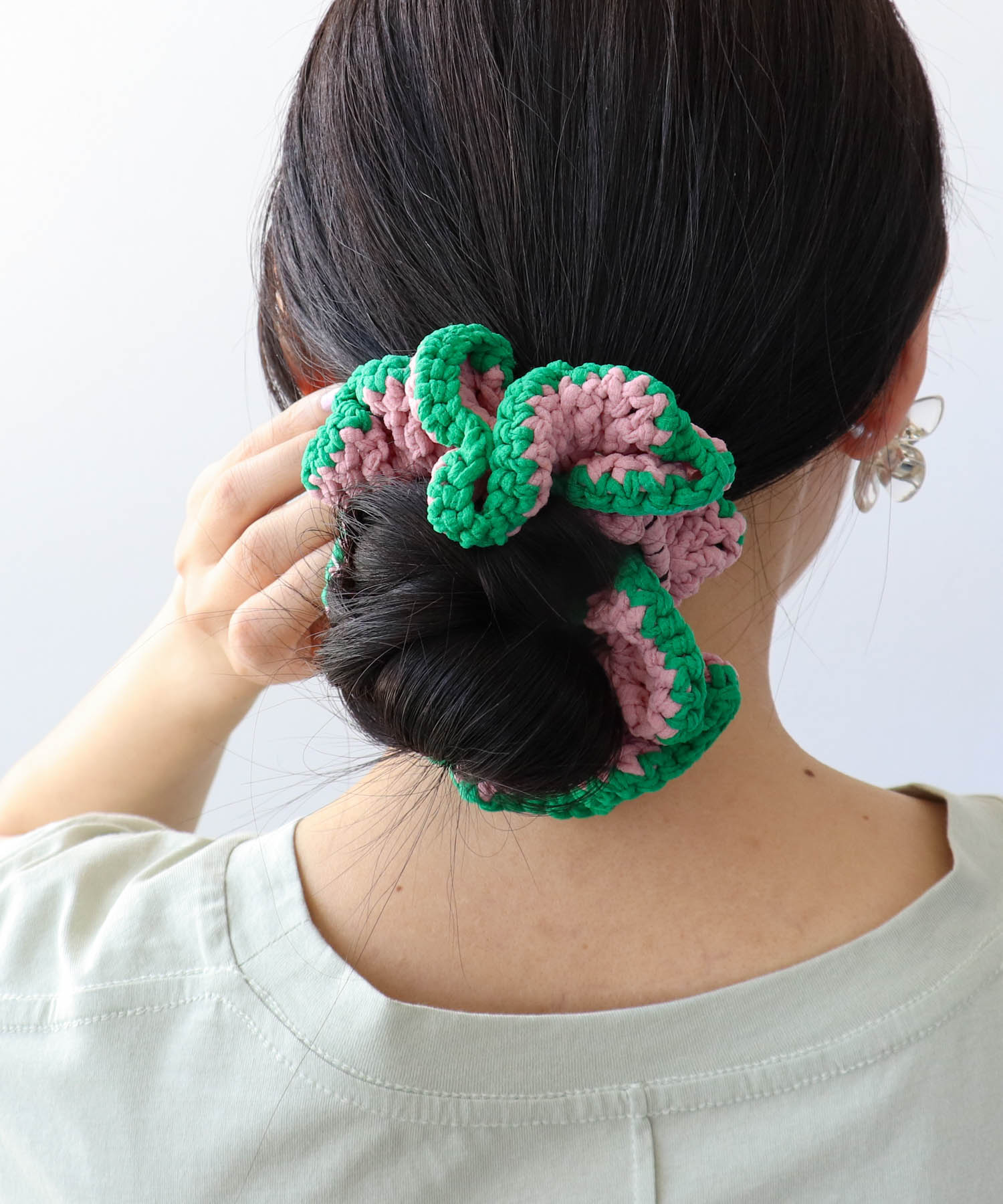 かぎ針パイピングシュシュ