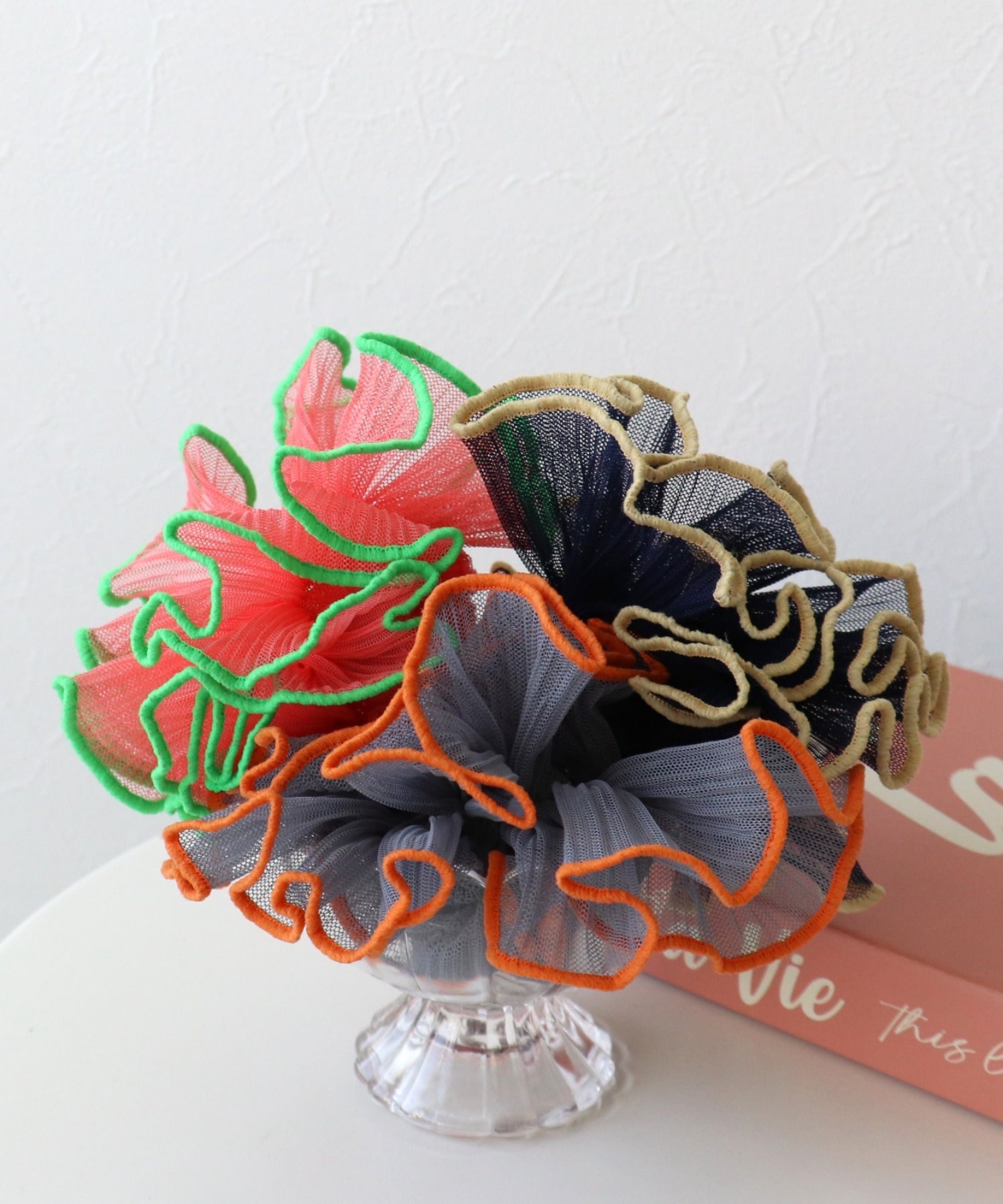 チュールパイピングハーフシュシュ