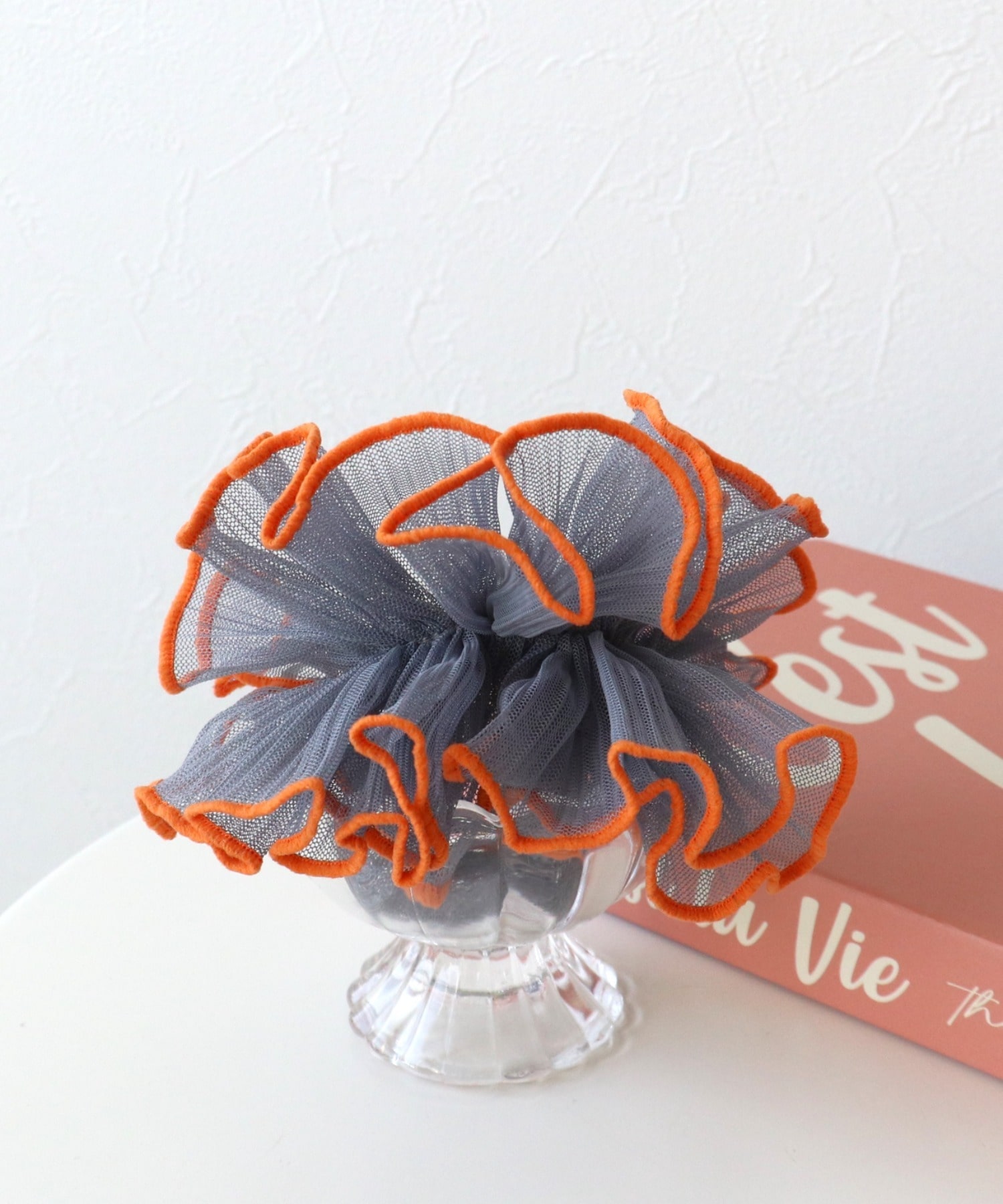 チュールパイピングハーフシュシュ