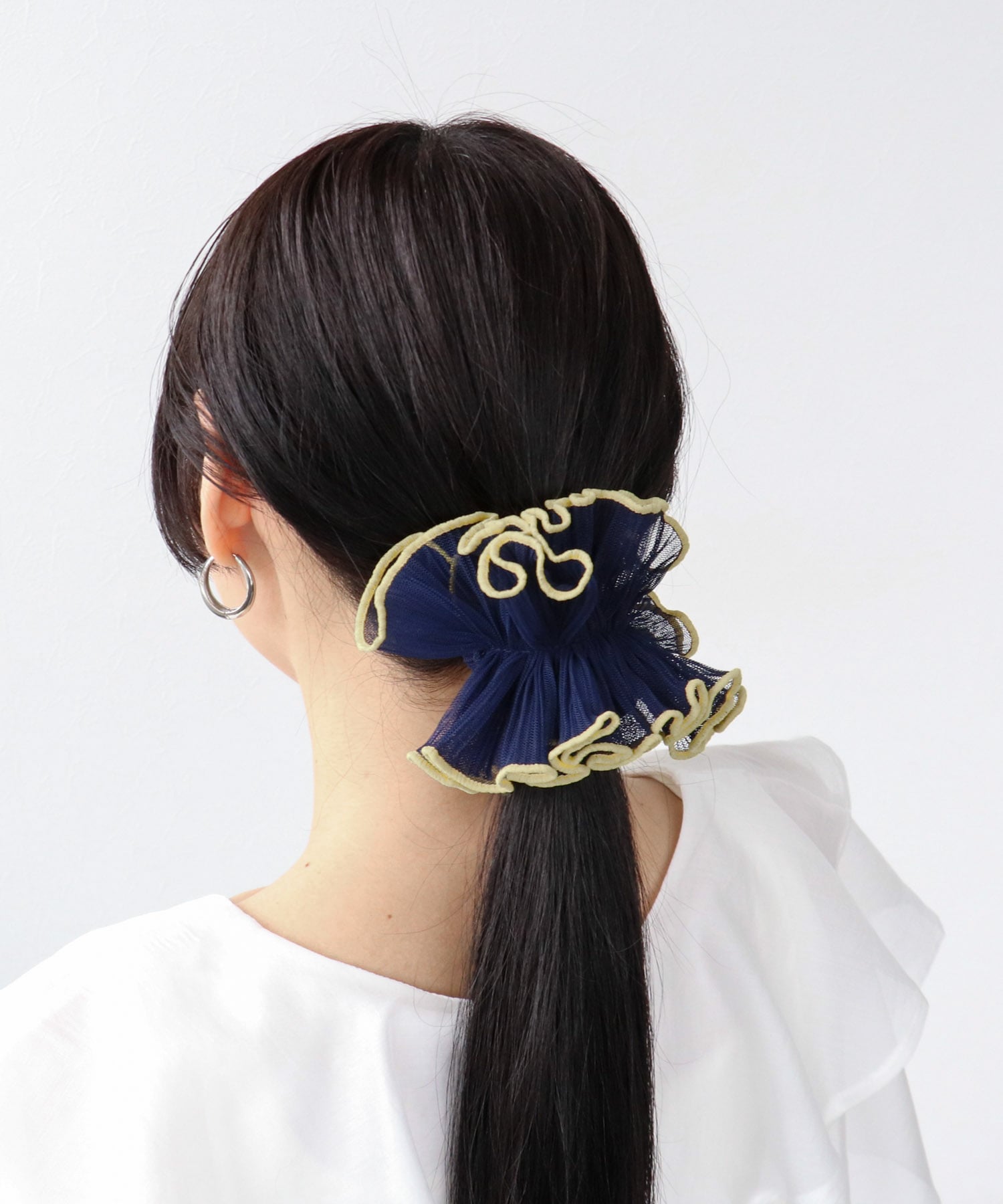 チュールパイピングハーフシュシュ