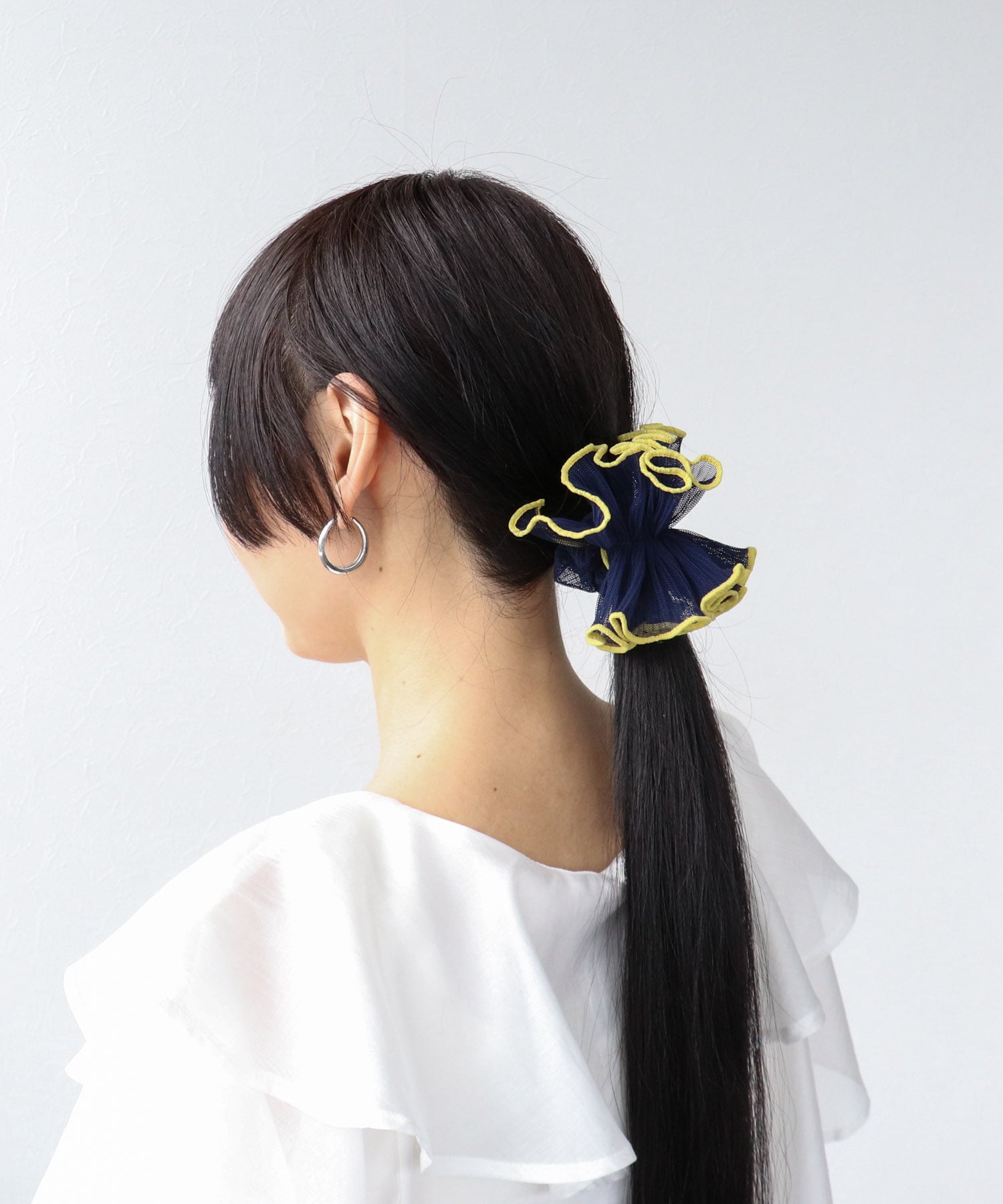 チュールパイピングハーフシュシュ