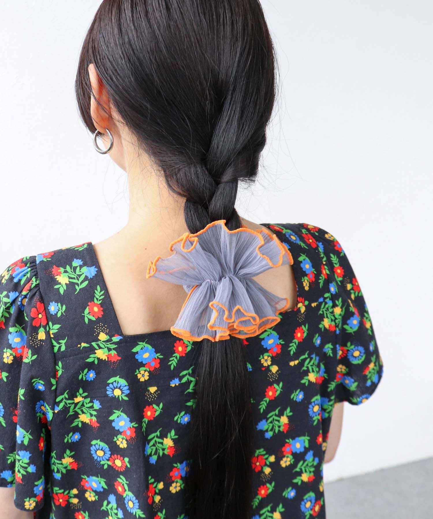 チュールパイピングハーフシュシュ