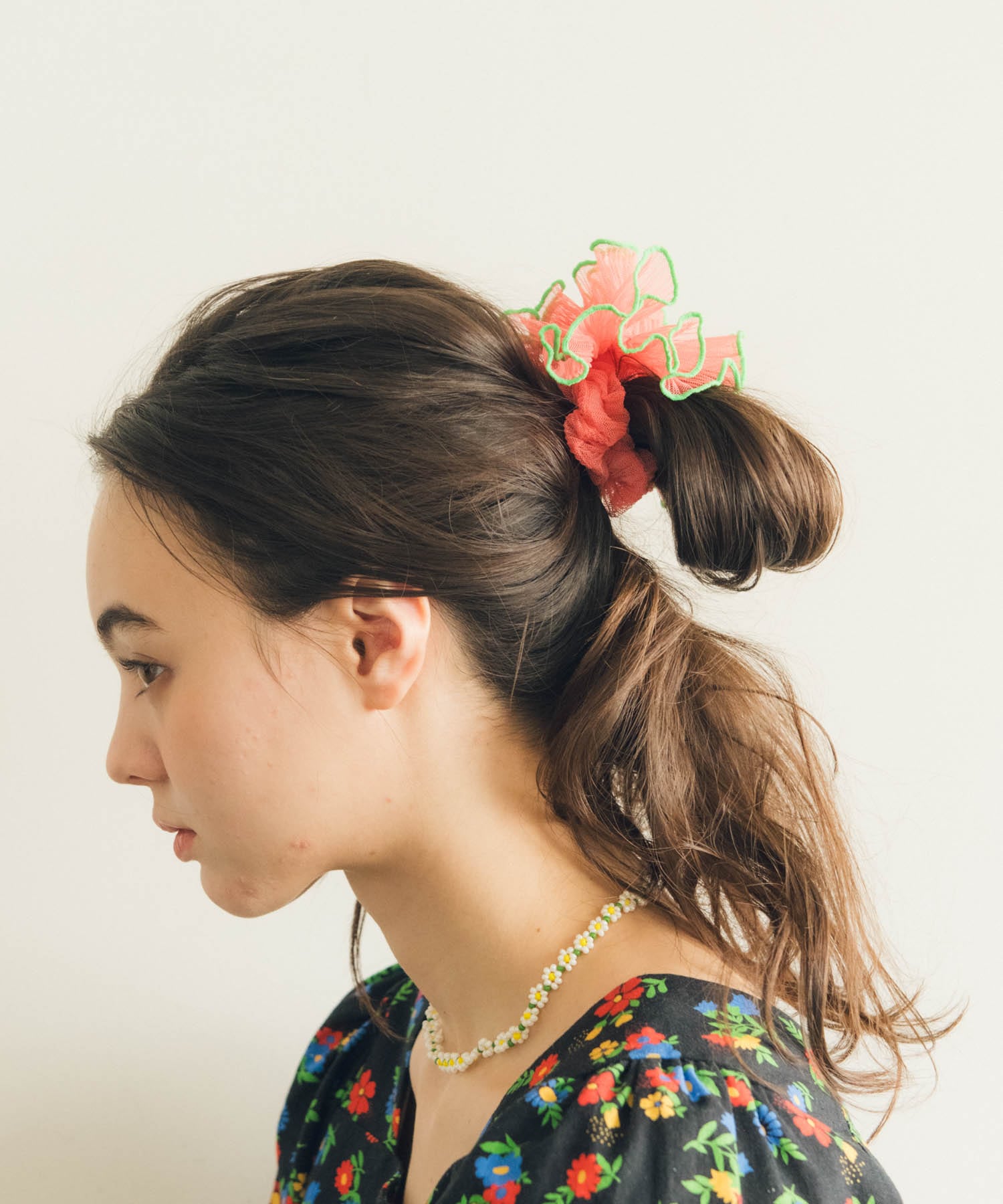 チュールパイピングハーフシュシュ