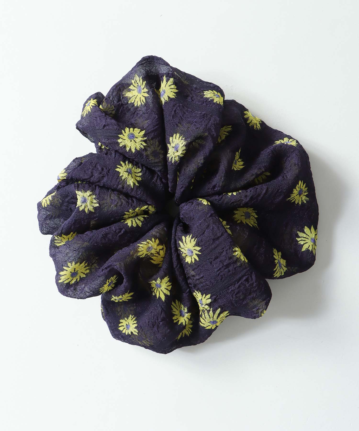 シフォンフラワーダブルシュシュ