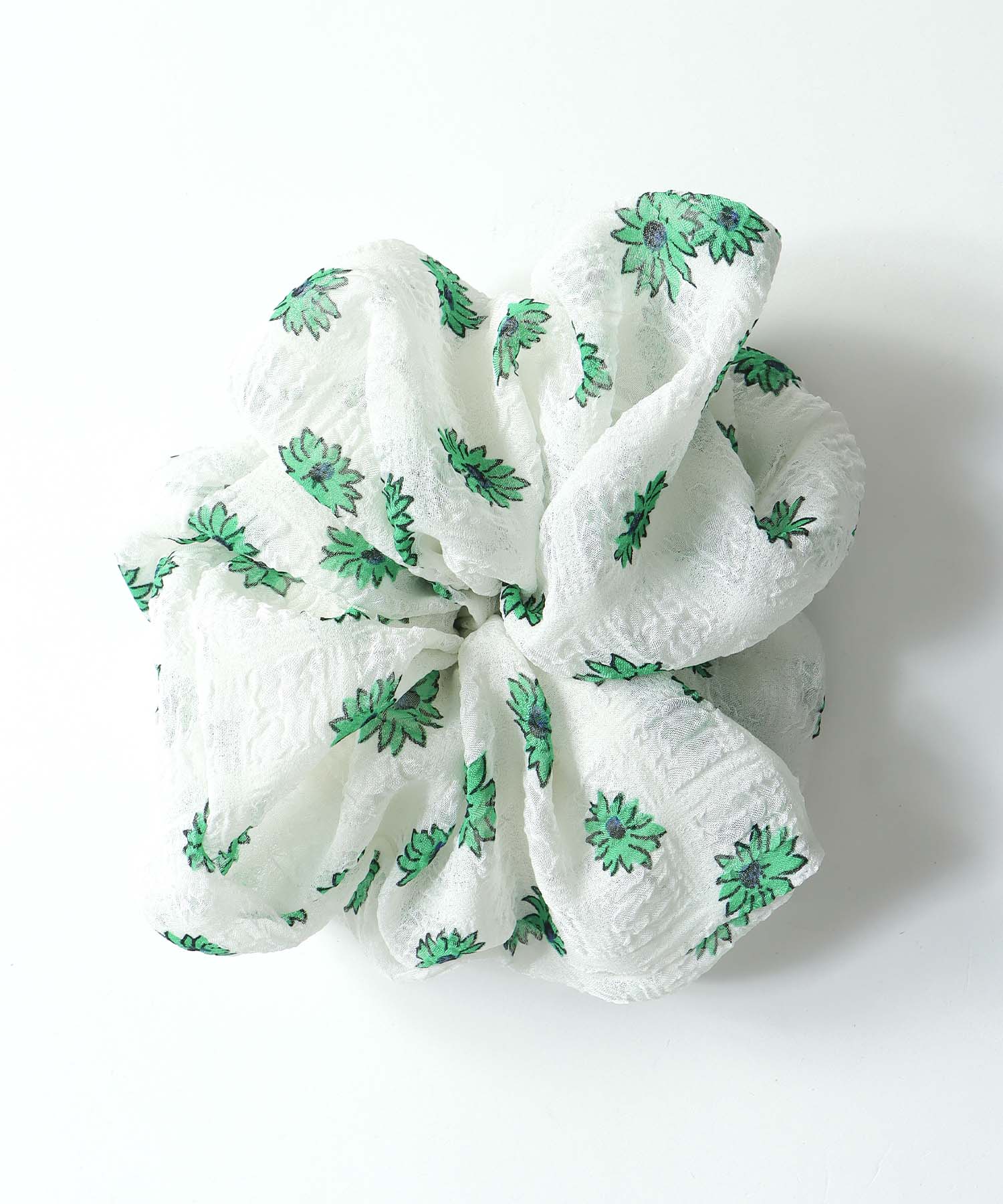 シフォンフラワーダブルシュシュ