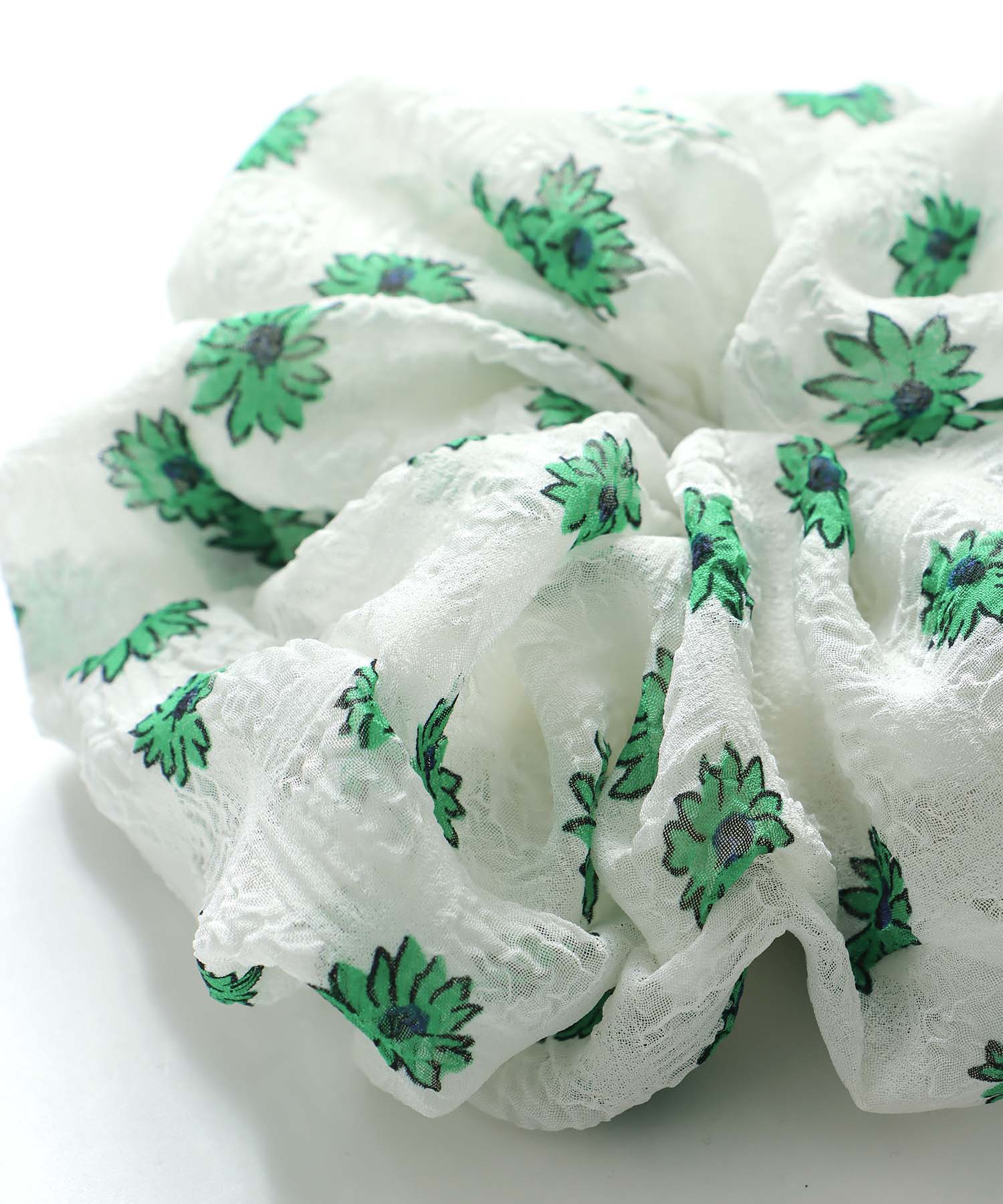 シフォンフラワーダブルシュシュ