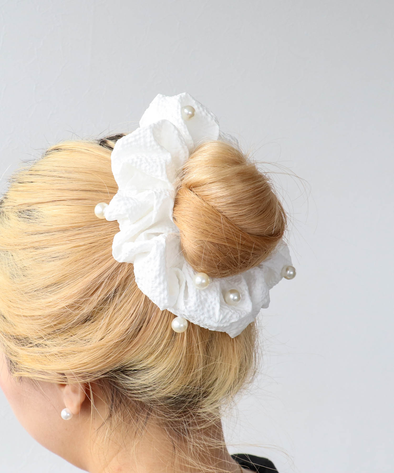 エンボスギンガムパールシュシュ