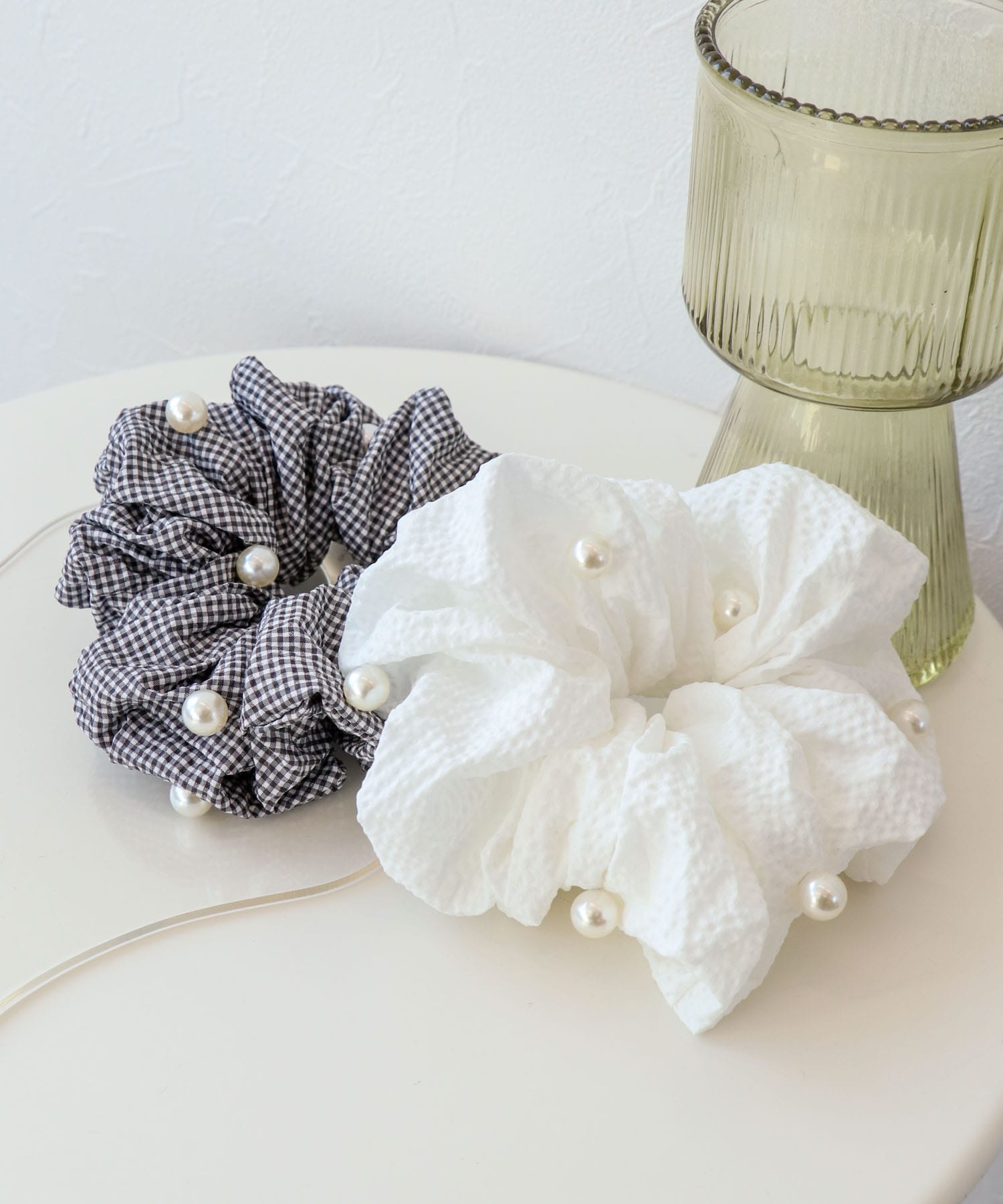 エンボスギンガムパールシュシュ