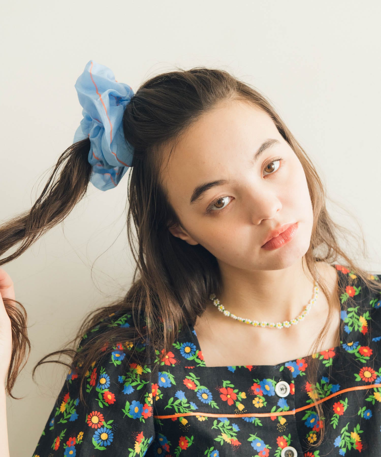 ボーダーステッチシュシュ