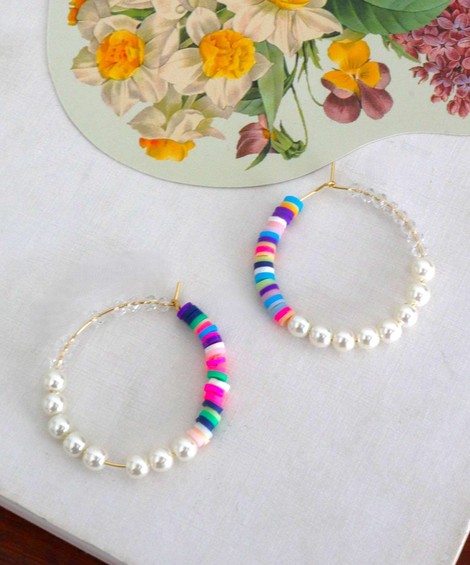 マルチチップ×パールフープピアス