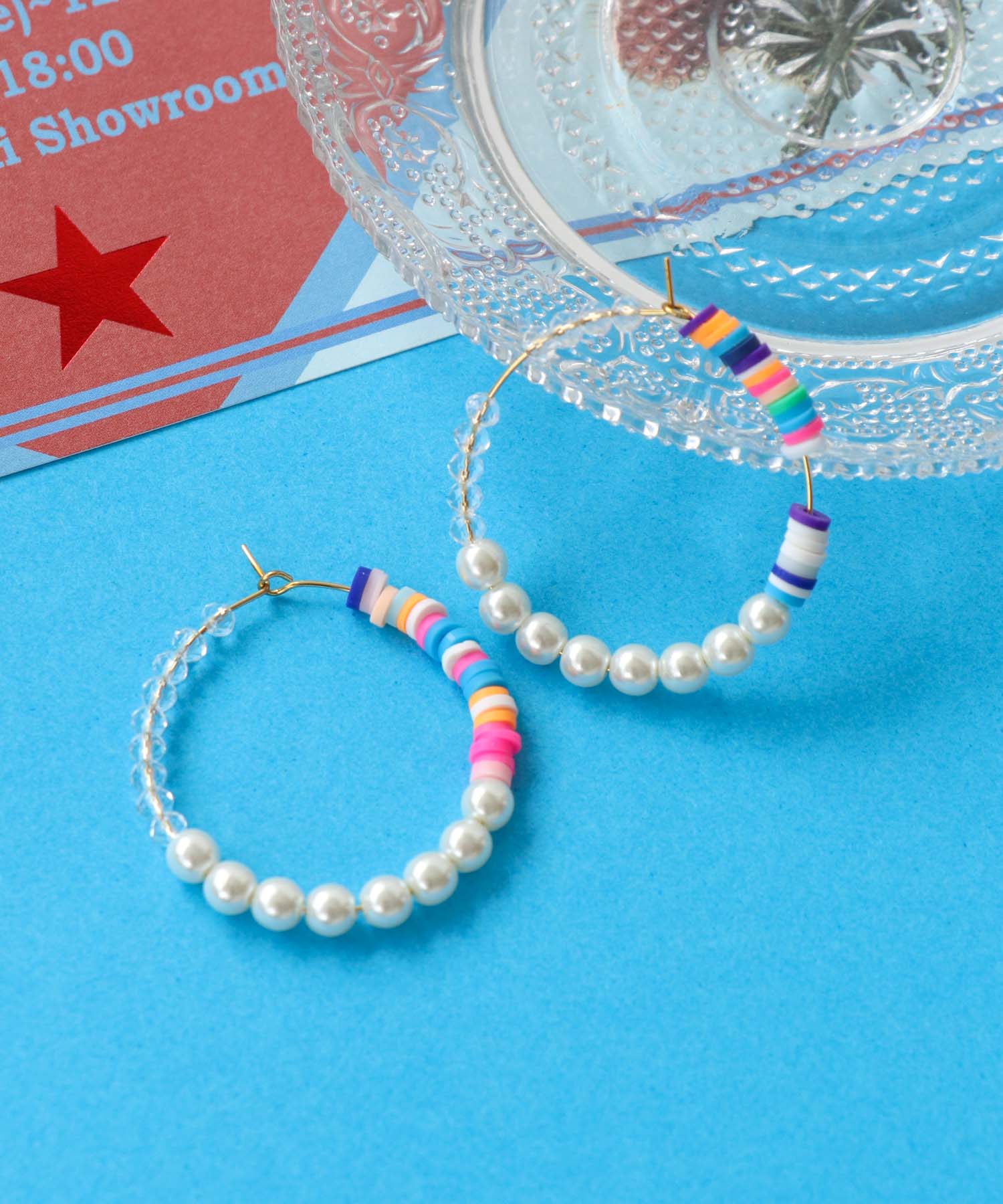 マルチチップ×パールフープピアス