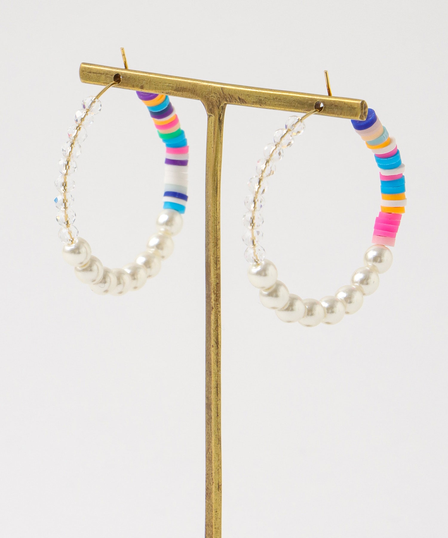 マルチチップ×パールフープピアス