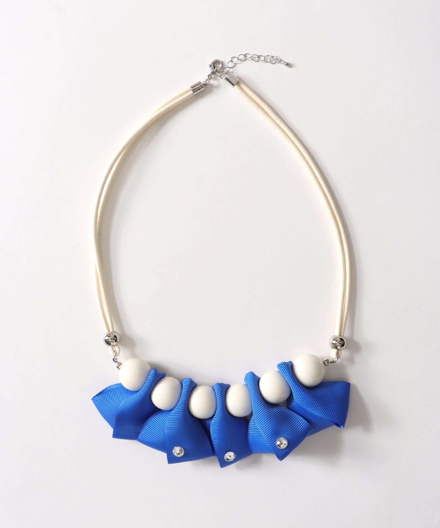 グログランリボンフリルネックレス