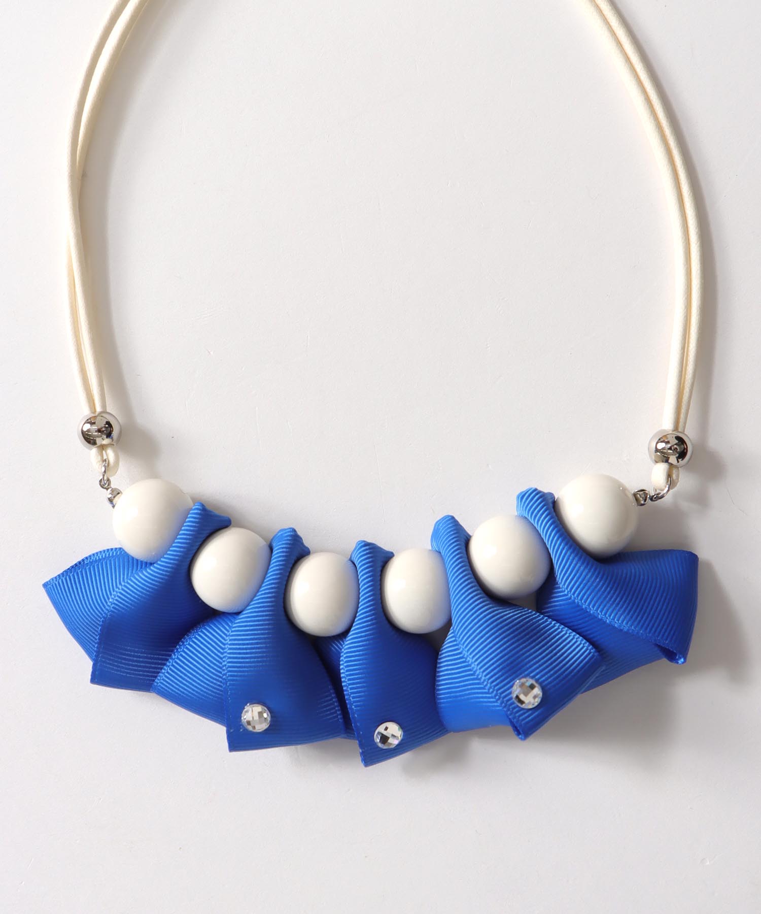 グログランリボンフリルネックレス