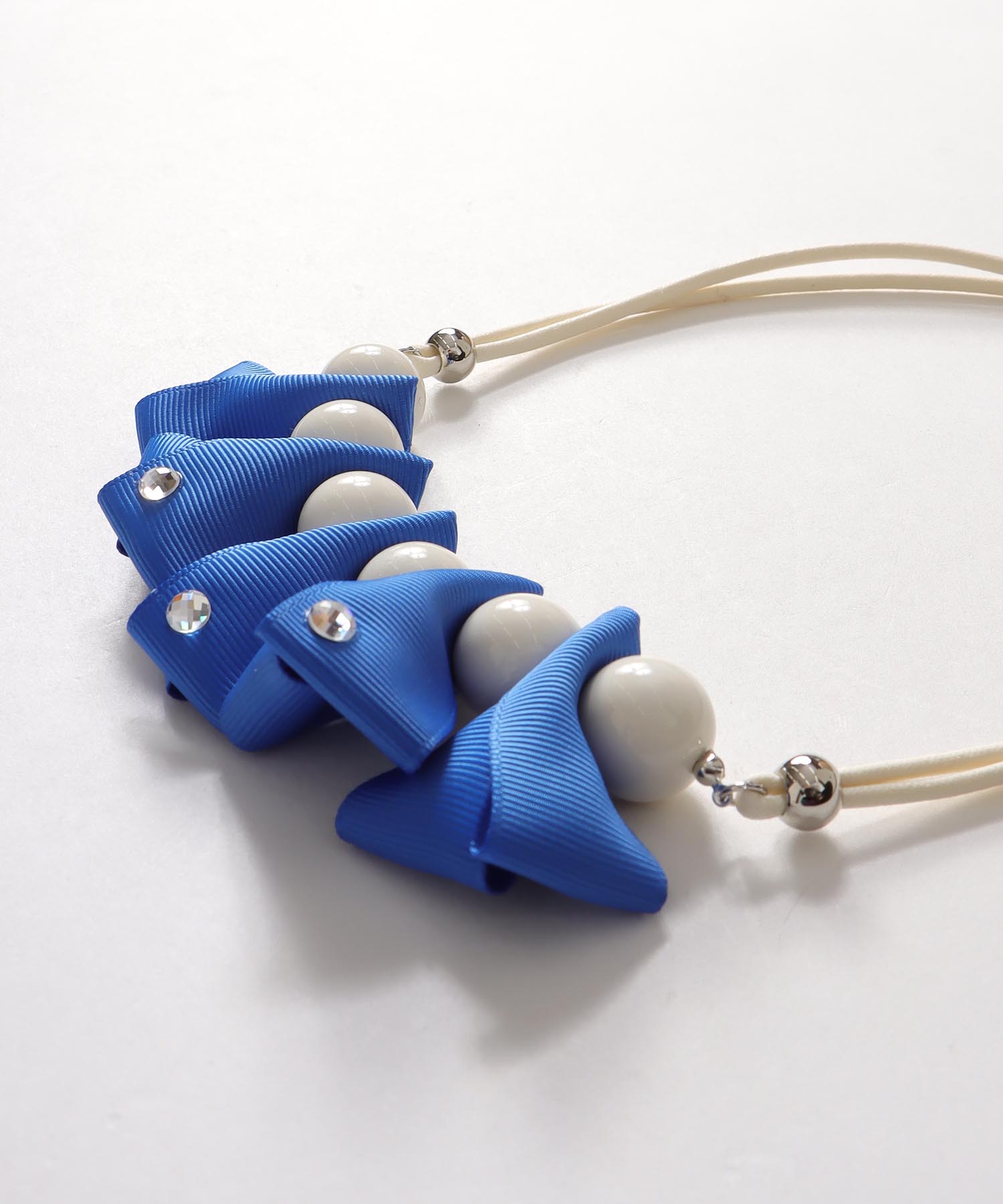 グログランリボンフリルネックレス