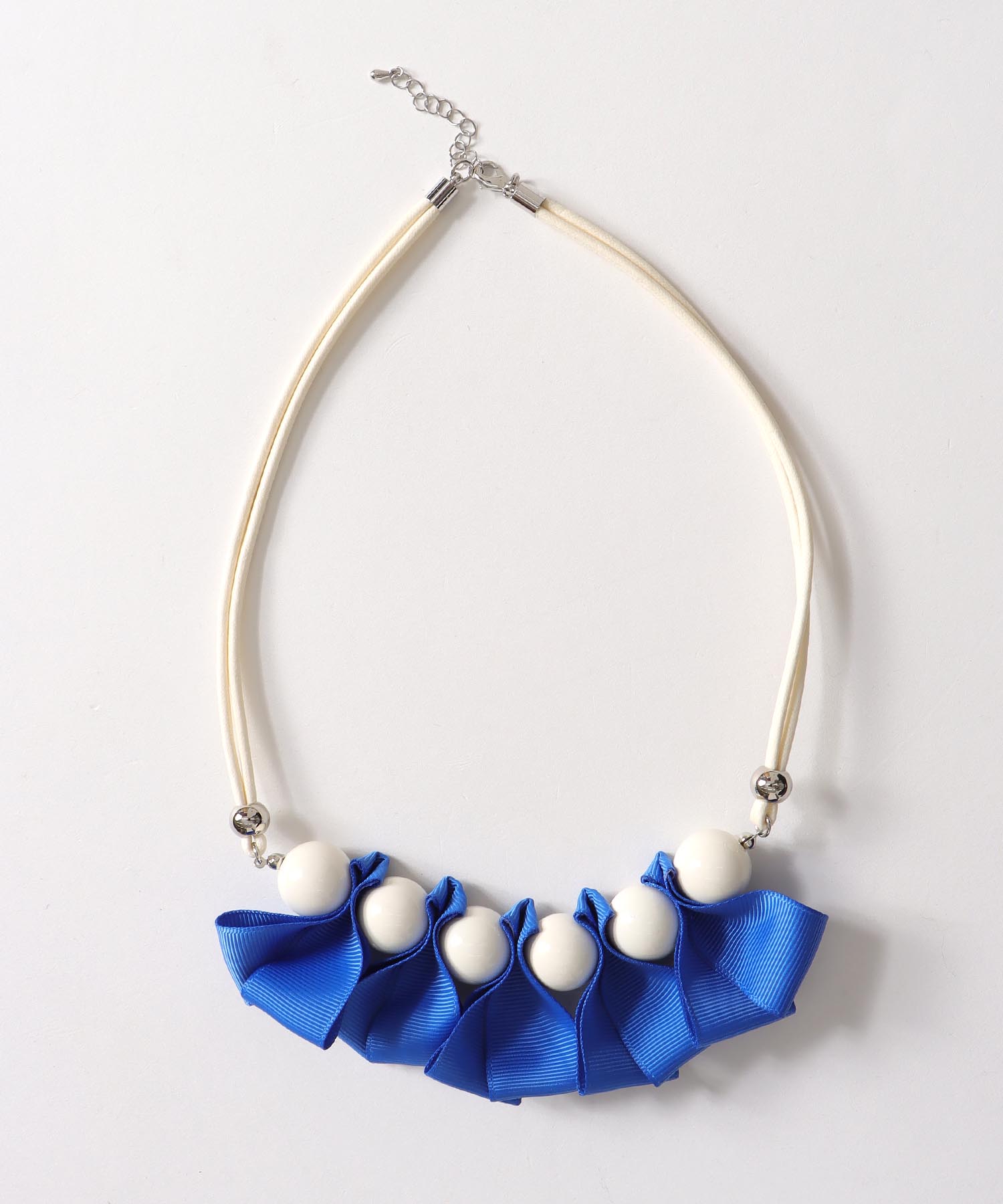 グログランリボンフリルネックレス