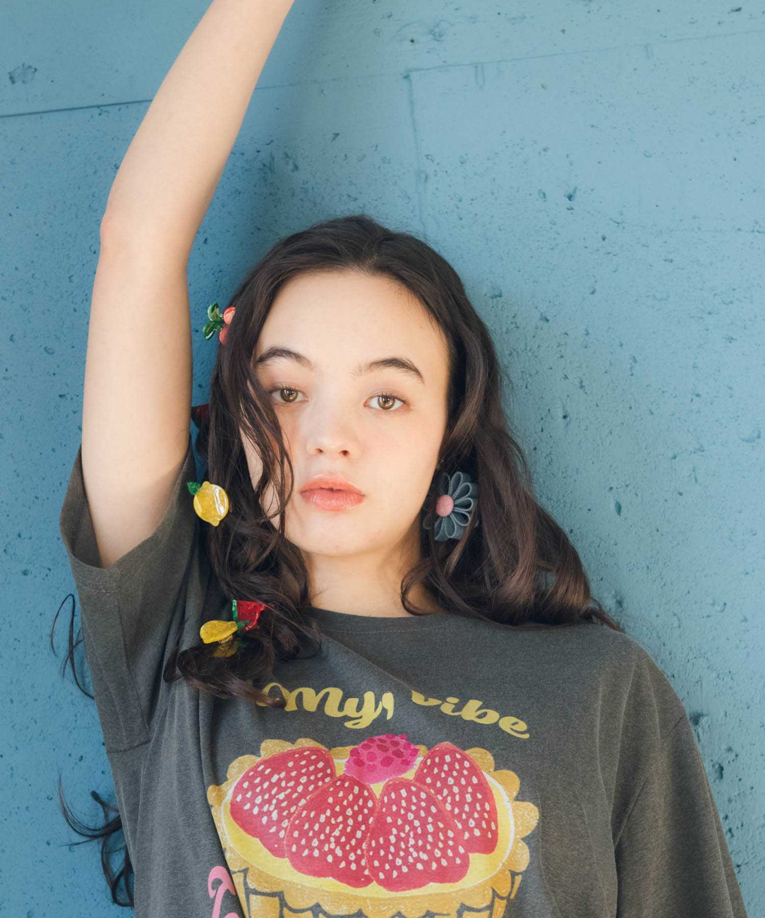 デニムフラワーピアス