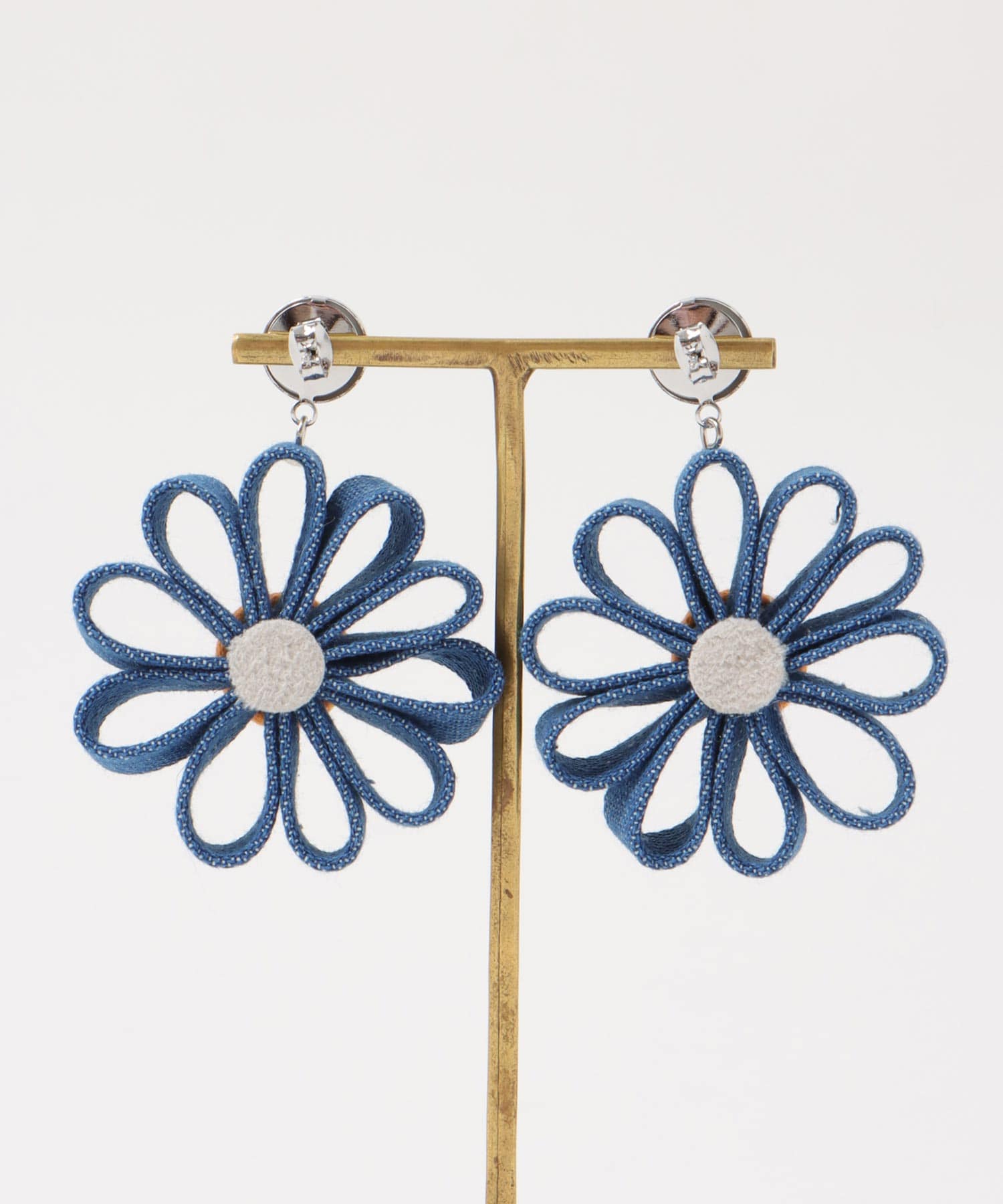 デニムフラワーピアス