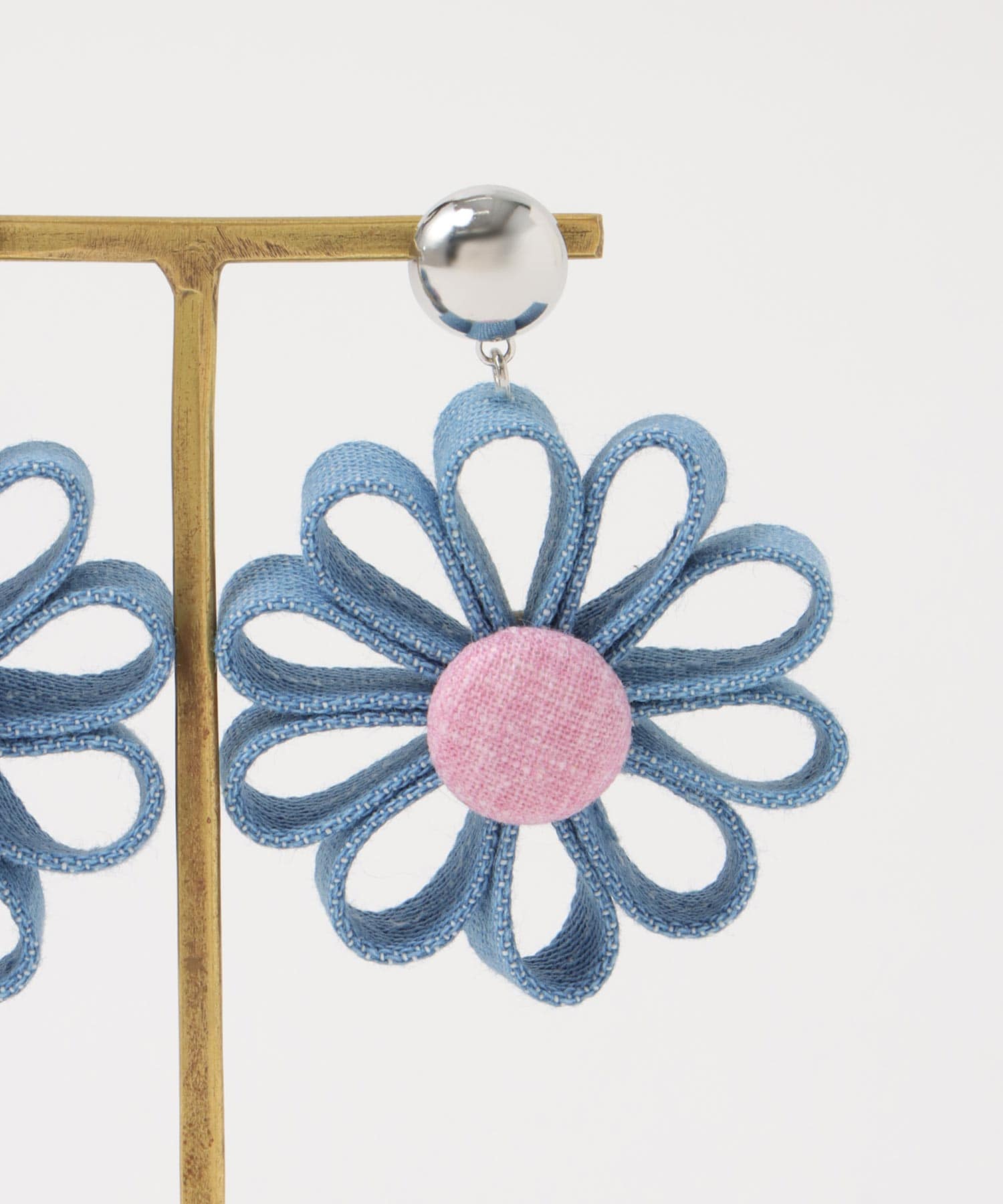 デニムフラワーピアス