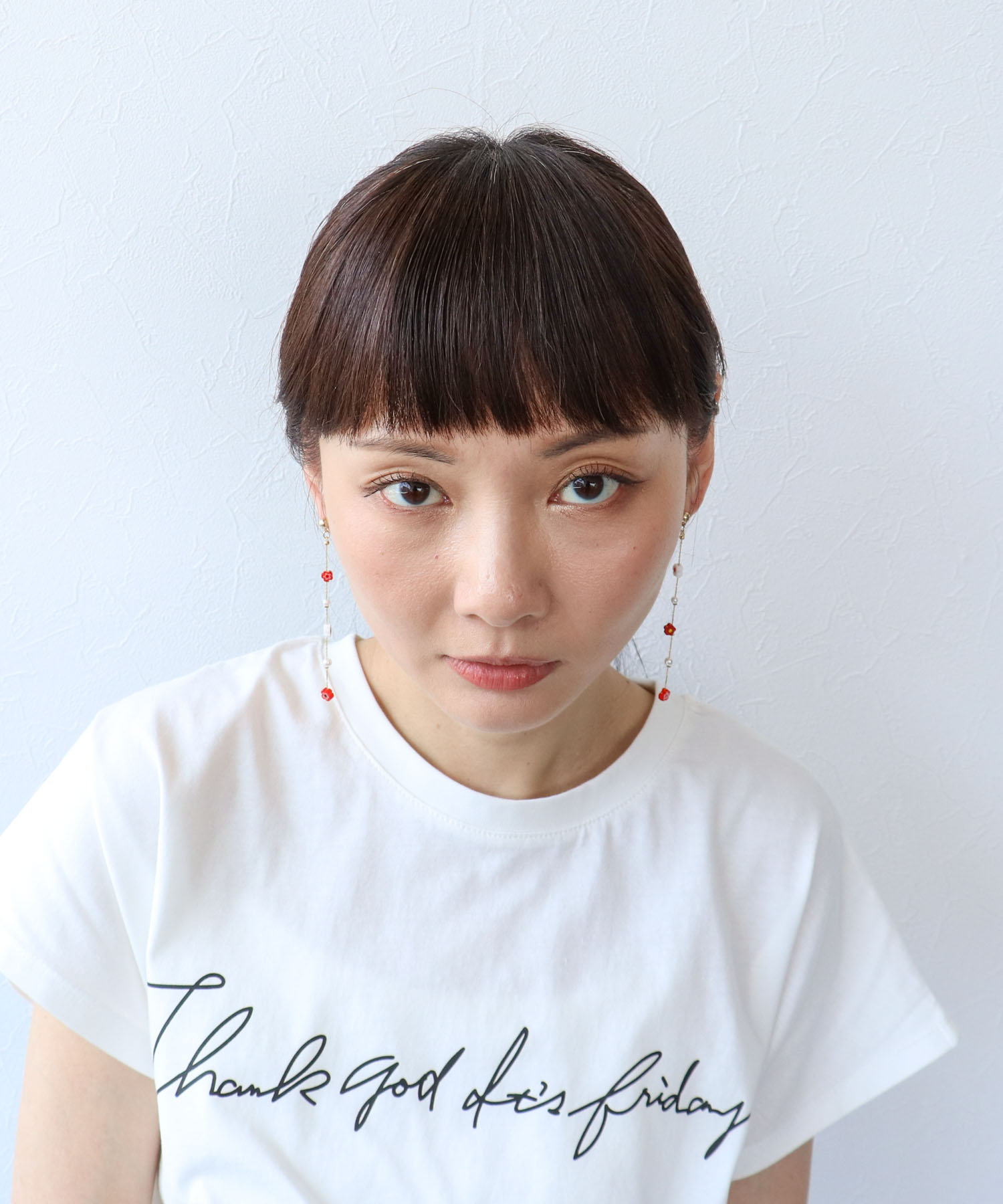 フラワービーズロングピアス