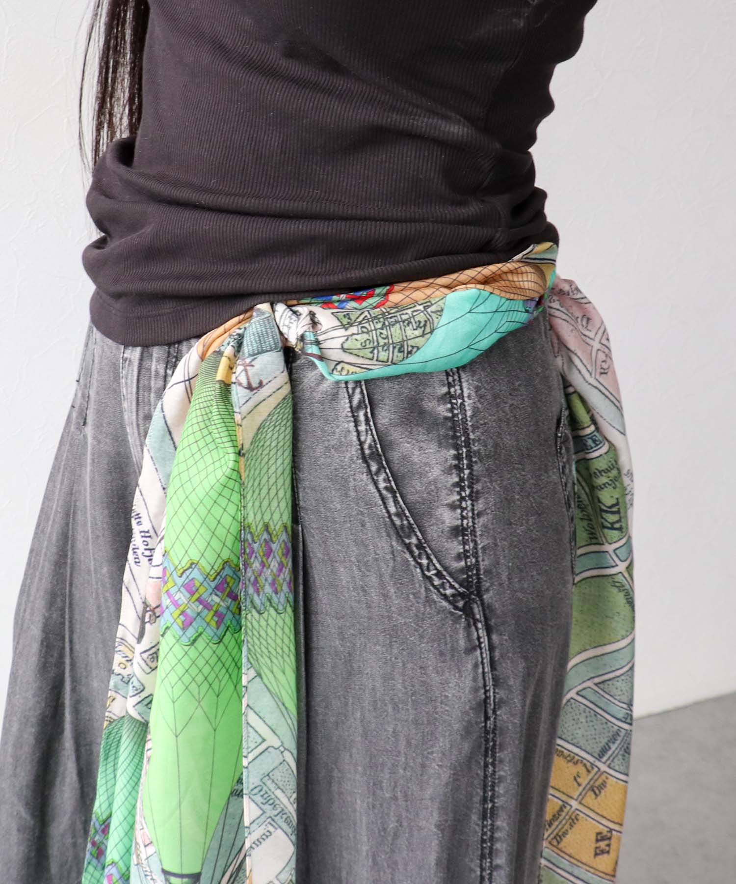 気球柄プリントショール