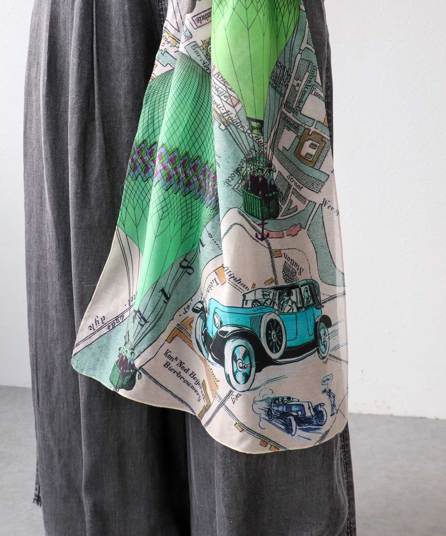 気球柄プリントショール