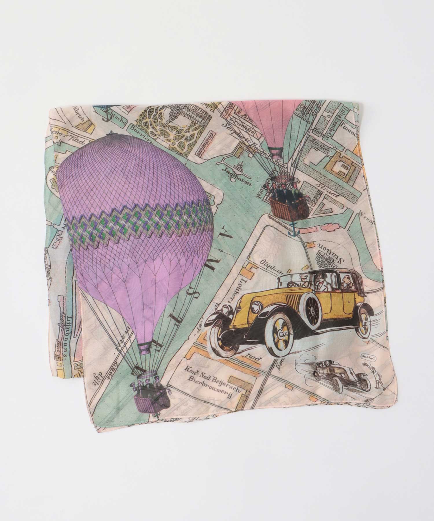 気球柄プリントショール