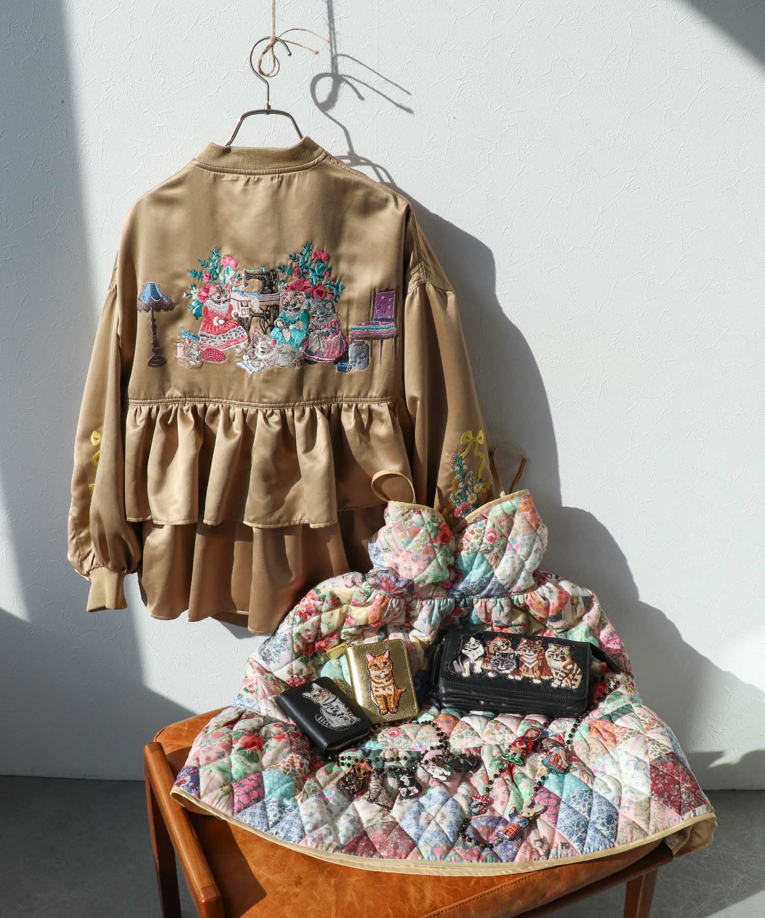 ＜一部店舗・WEB限定＞【tamaoworld】Crafting Cats Frill jacket