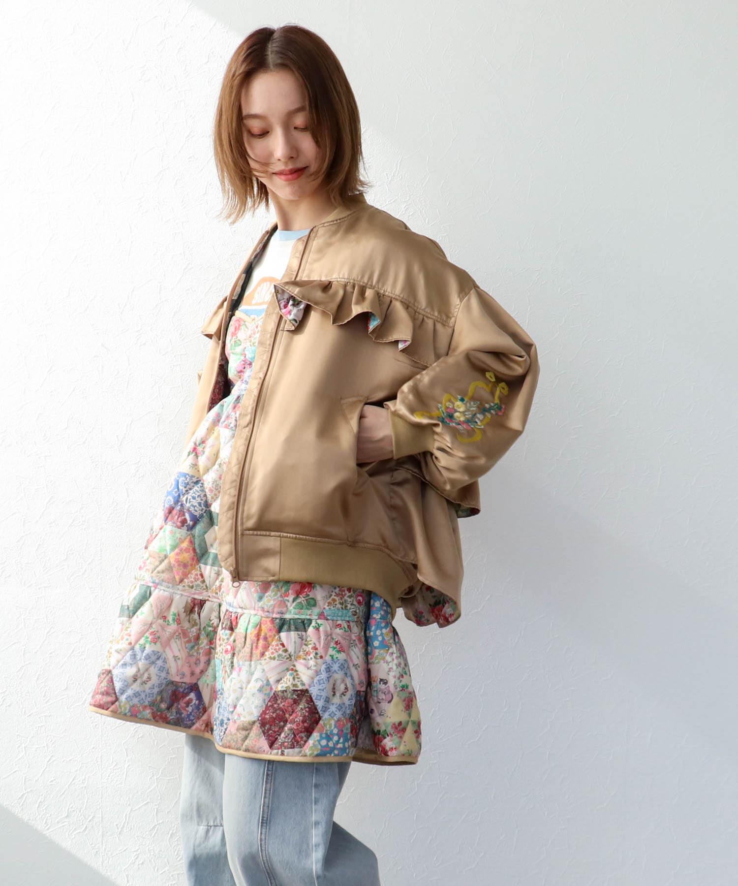 ＜一部店舗・WEB限定＞【tamaoworld】Crafting Cats Frill jacket