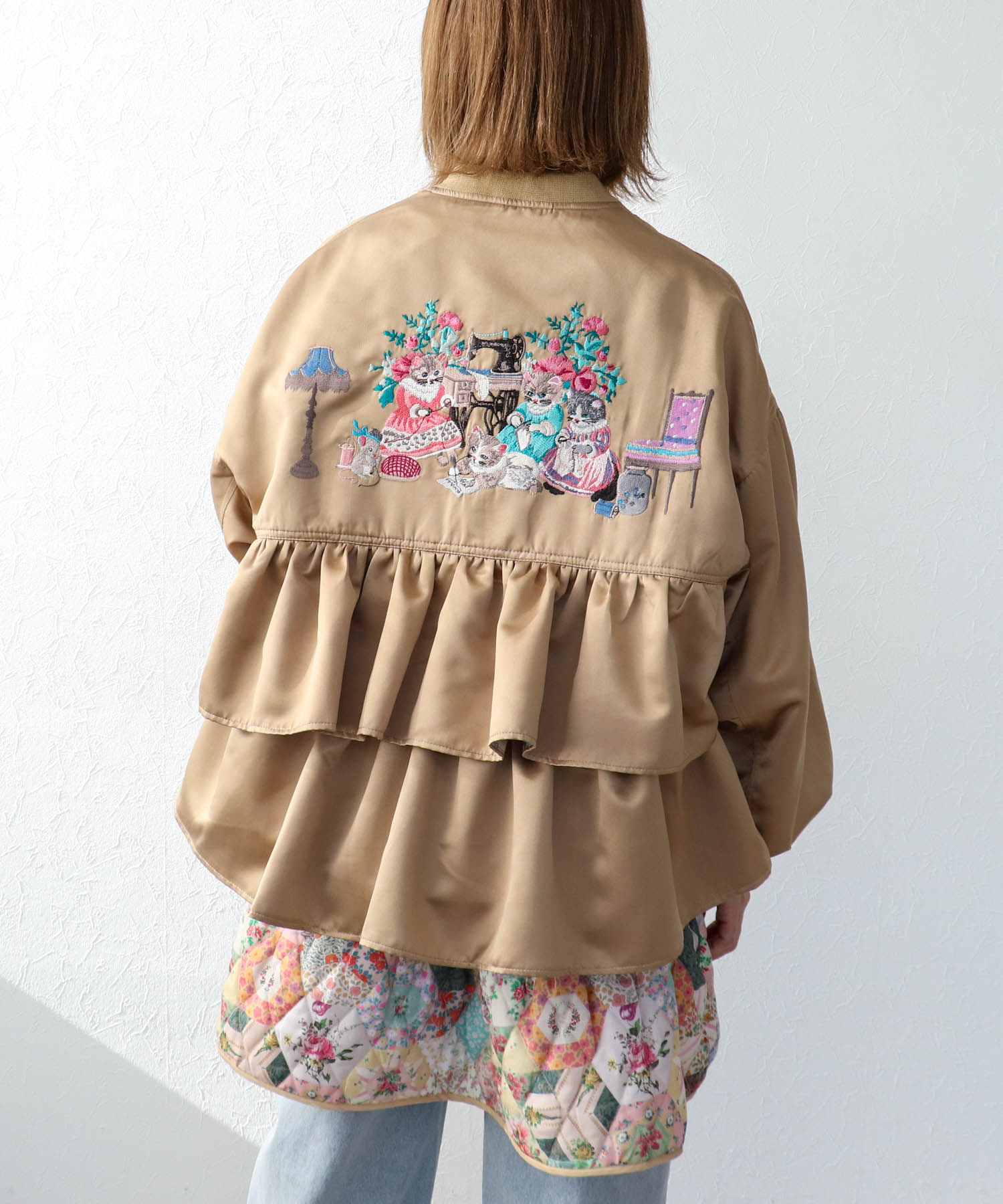 ＜一部店舗・WEB限定＞【tamaoworld】Crafting Cats Frill jacket