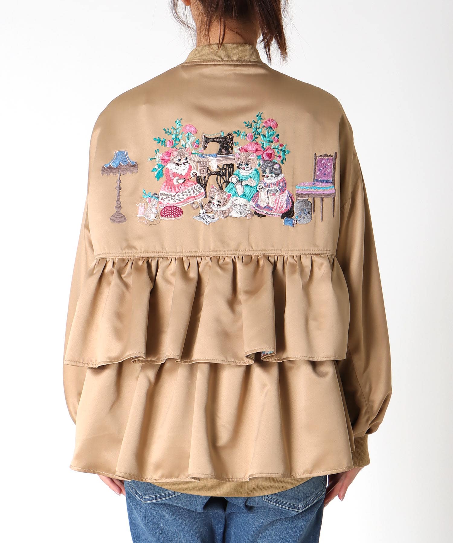 ＜一部店舗・WEB限定＞【tamaoworld】Crafting Cats Frill jacket