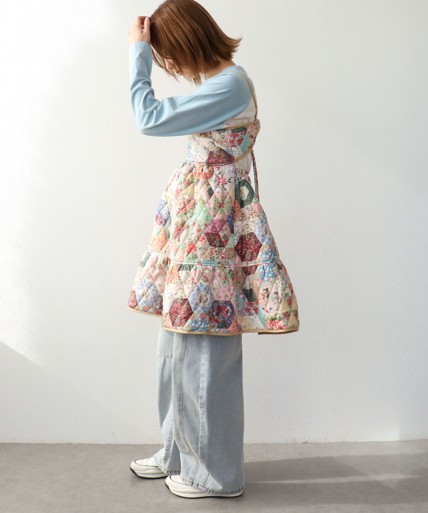 ＜WEB限定＞【tamaoworld】Patchwork Print One piece