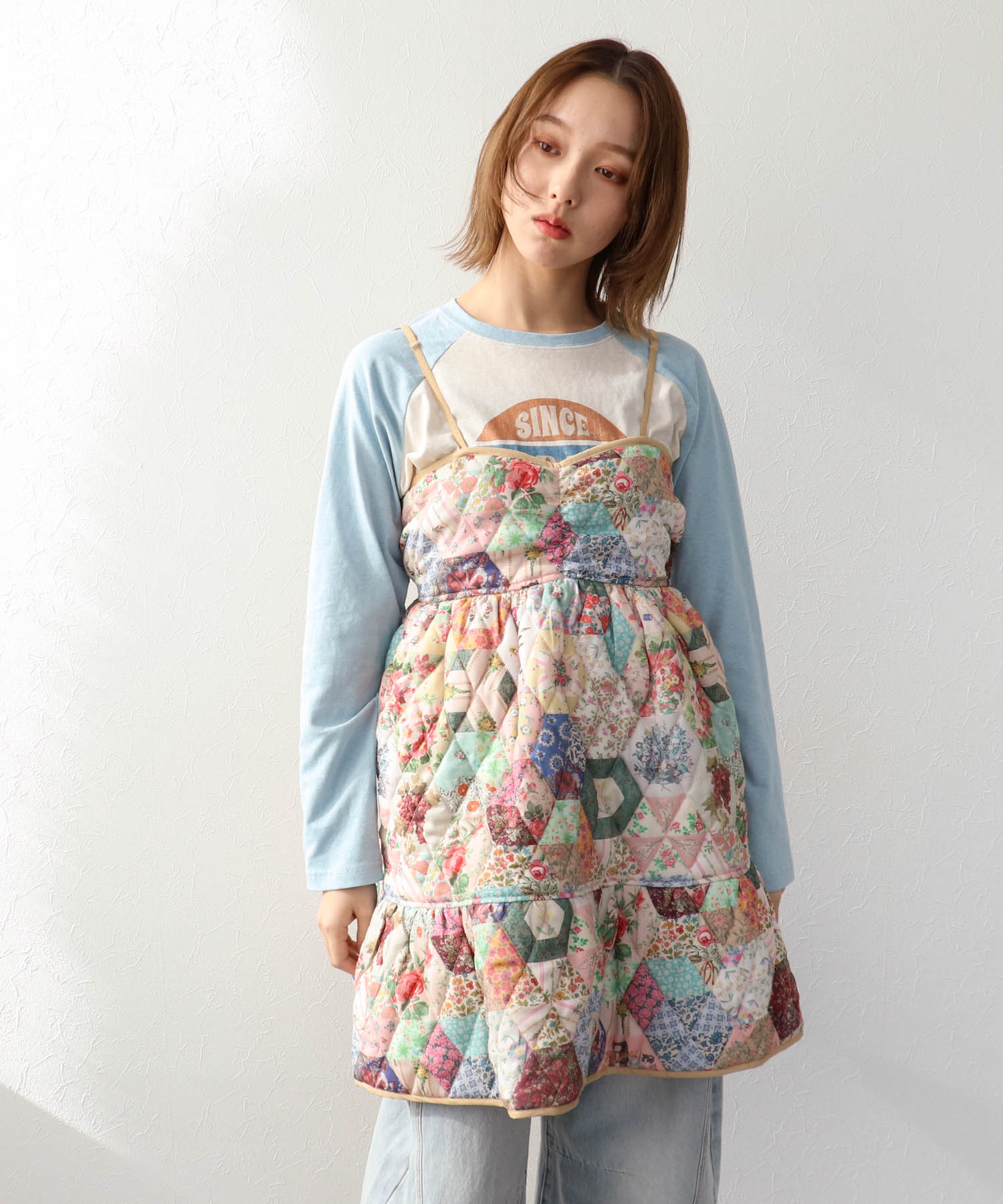 ＜WEB限定＞【tamaoworld】Patchwork Print One piece
