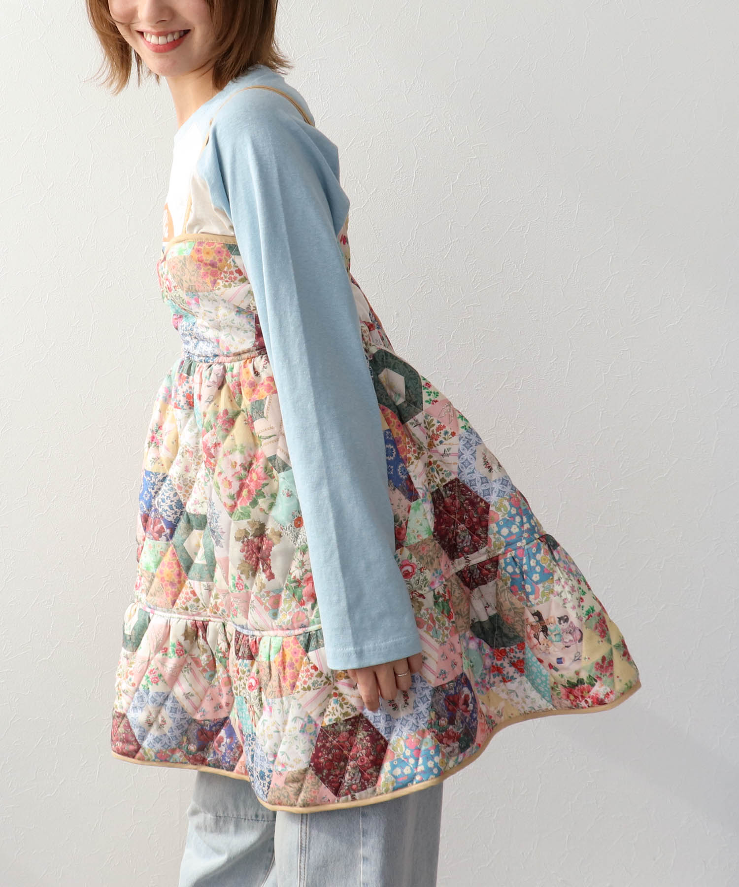 ＜WEB限定＞【tamaoworld】Patchwork Print One piece