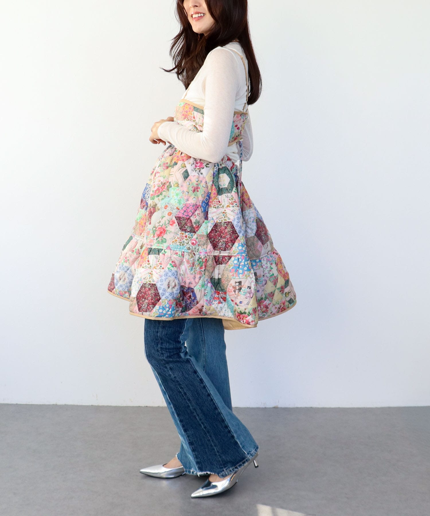 ＜WEB限定＞【tamaoworld】Patchwork Print One piece