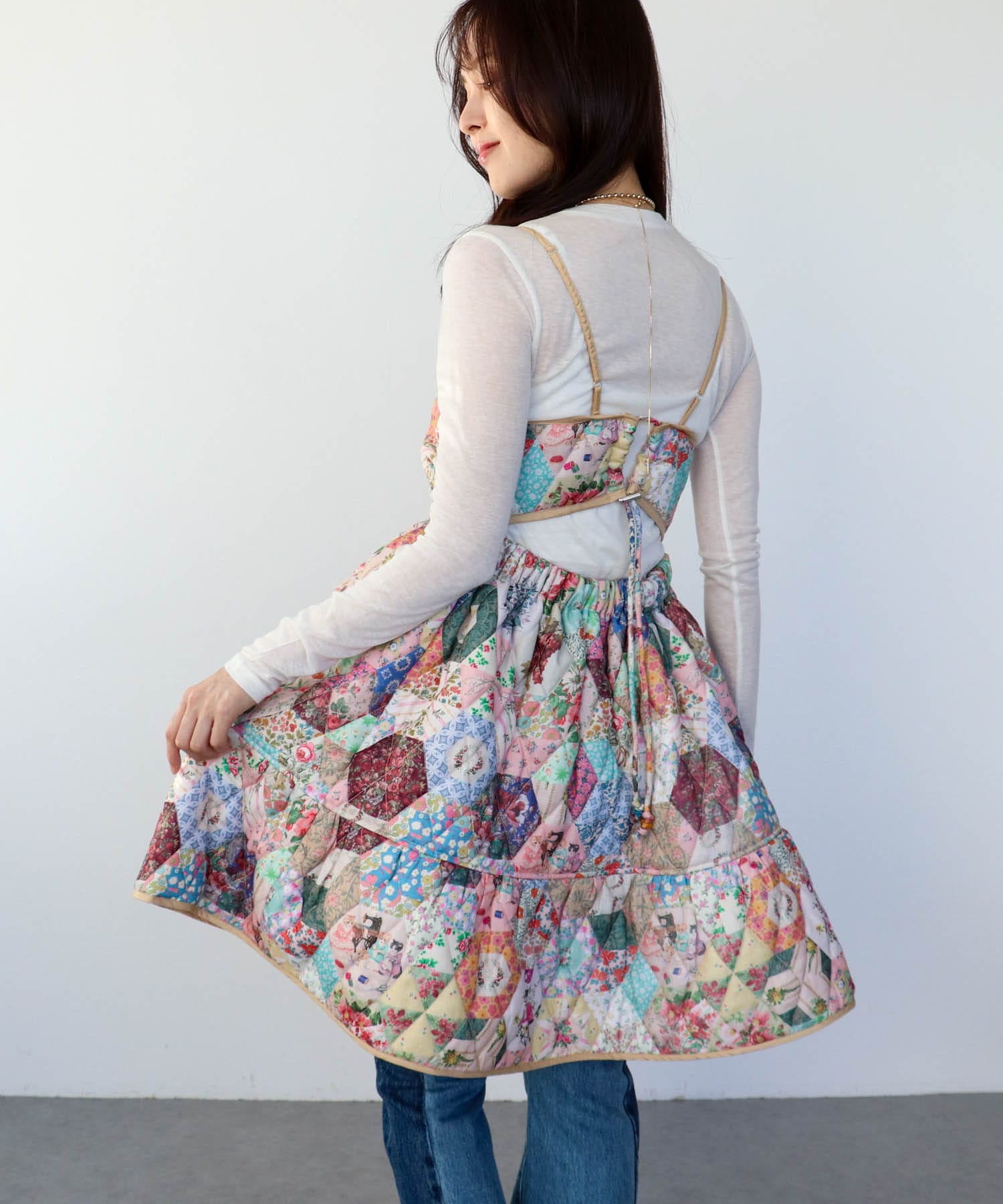 ＜WEB限定＞【tamaoworld】Patchwork Print One piece