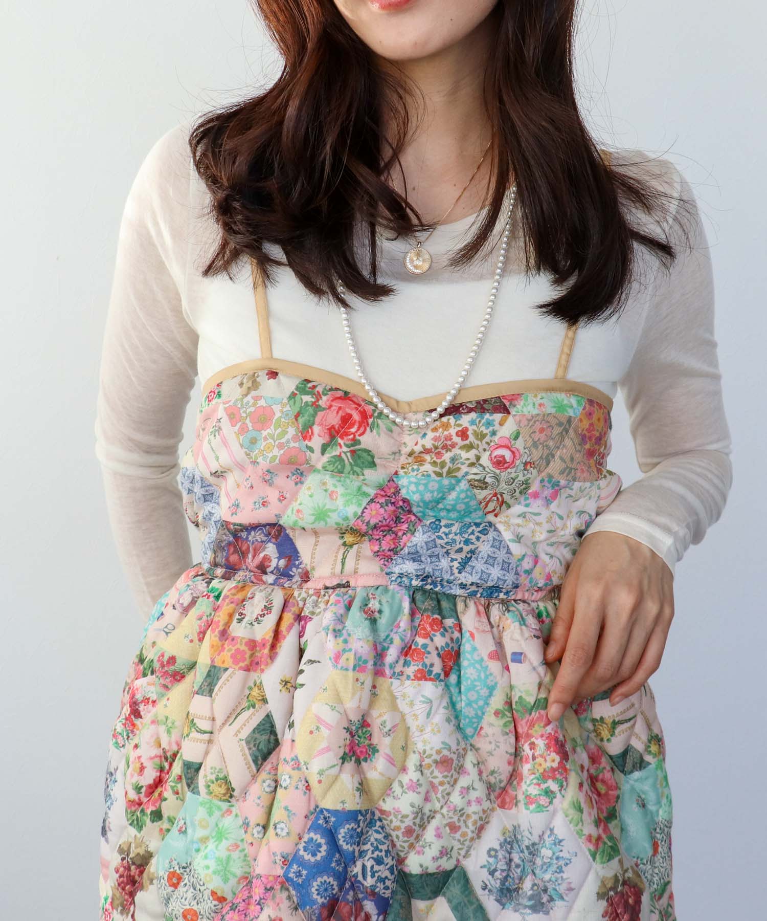 ＜WEB限定＞【tamaoworld】Patchwork Print One piece